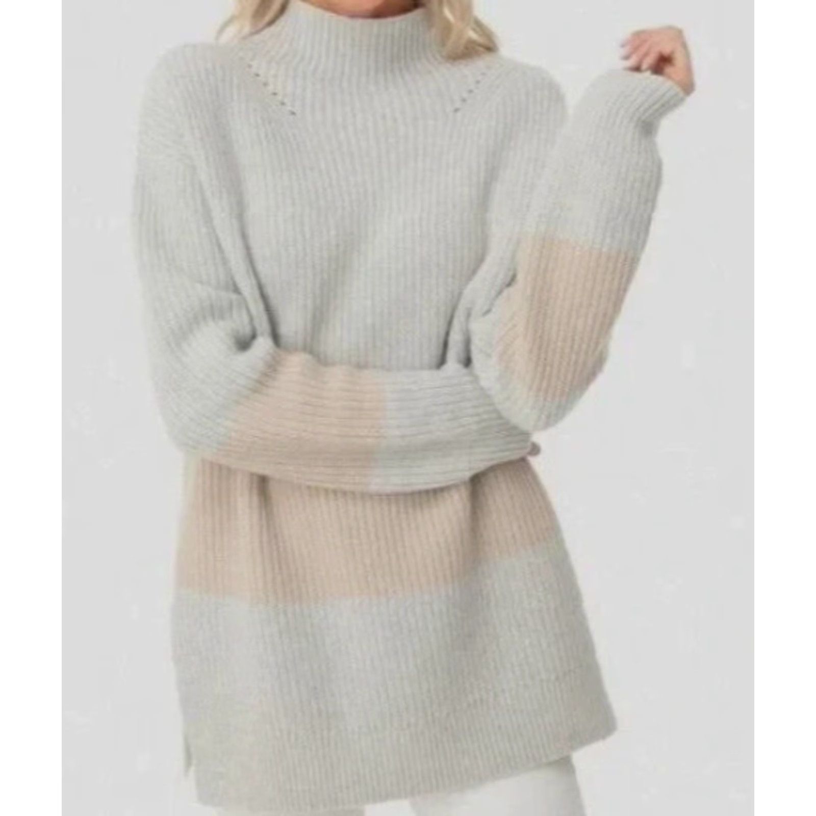 Vintage Tuckernuck Heather Broadway Striped Turtleneck Sweater Knit Wool Blend Sz L Size L / US 10 / IT 46 - 2 Thumbnail