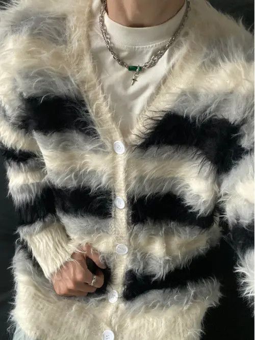 VIBE Striped Knit Cardigan Sweater Size US L / EU 52-54 / 3 - 6 Thumbnail