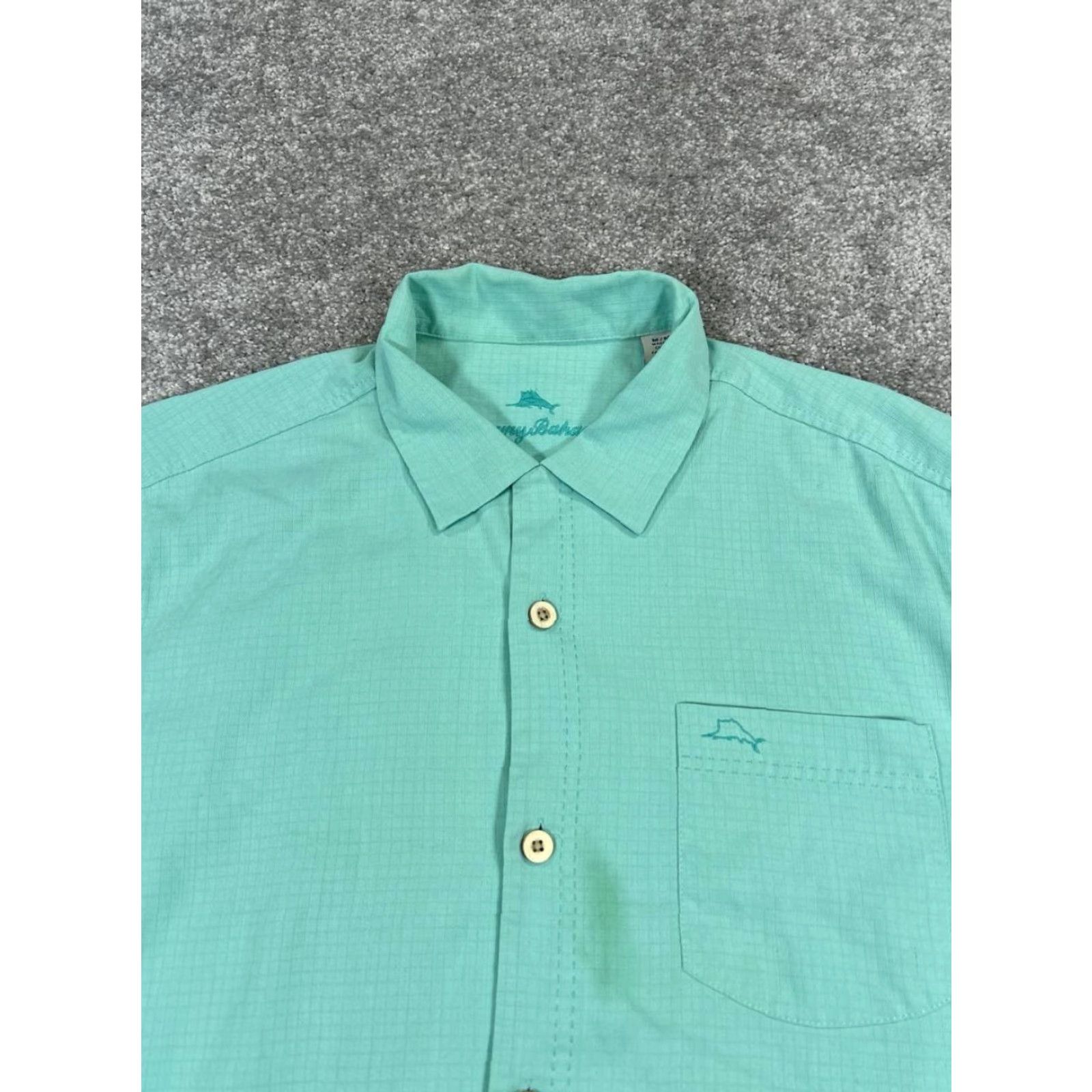 Tommy Bahama Tommy Bahama Shirt Mens Medium Blue Silk Button-Up Shirt Size US M / EU 48-50 / 2 - 2 Thumbnail