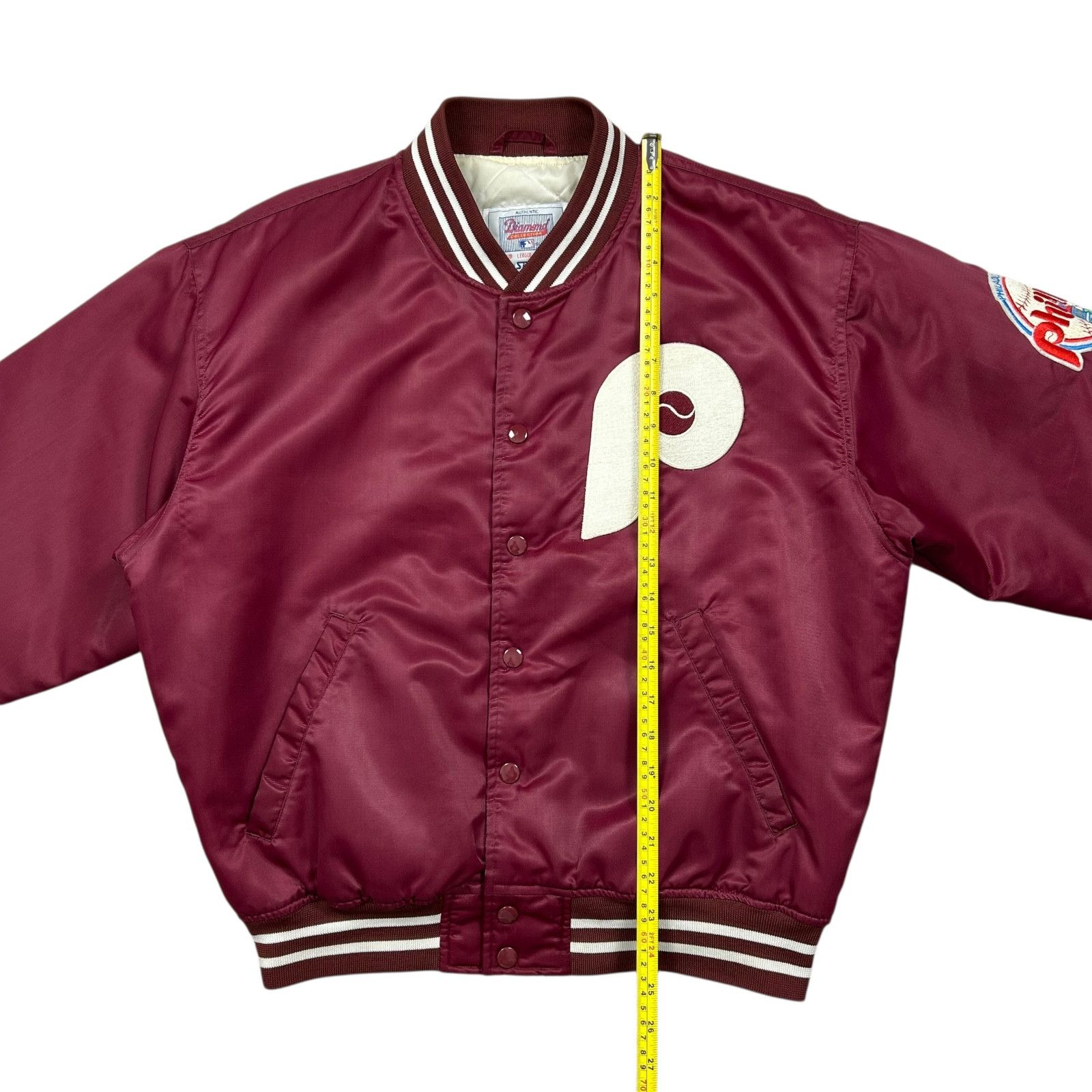 MLB VTG 90s PHILADELPHIA PHILLIES STARTER SATIN JACKET SPELL OUT Size US M / EU 48-50 / 2 - 11 Thumbnail