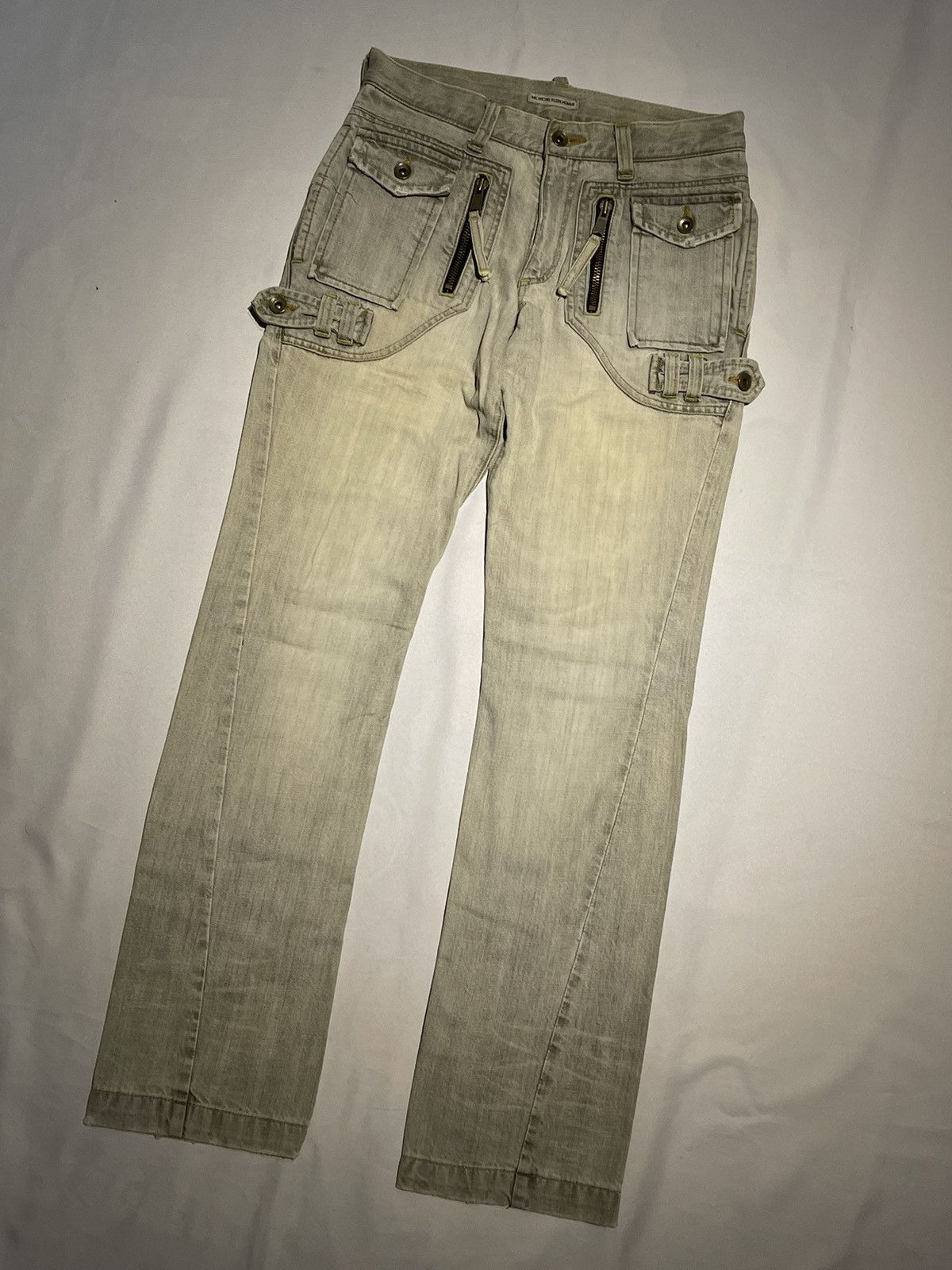 Japanese Brand × Michel Klein FLARED ! MK MICHEL KLEIN HOMME DISTRESSED DENIM PANT Size US 31 - 3 Thumbnail
