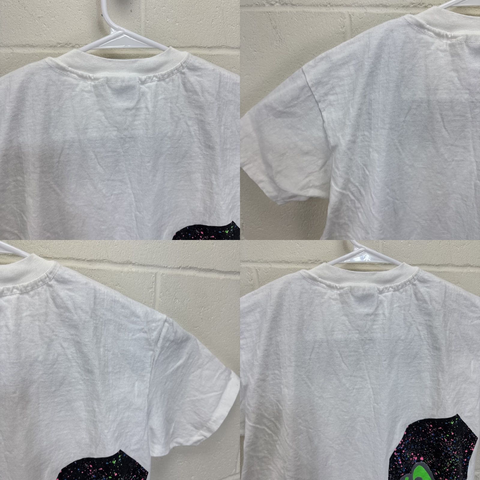 Hanes VINTAGE Gecko Hawaii T-Shirt Large White 80s Neon Print Beachy Surfer Mens Size US L / EU 52-54 / 3 - 9 Thumbnail