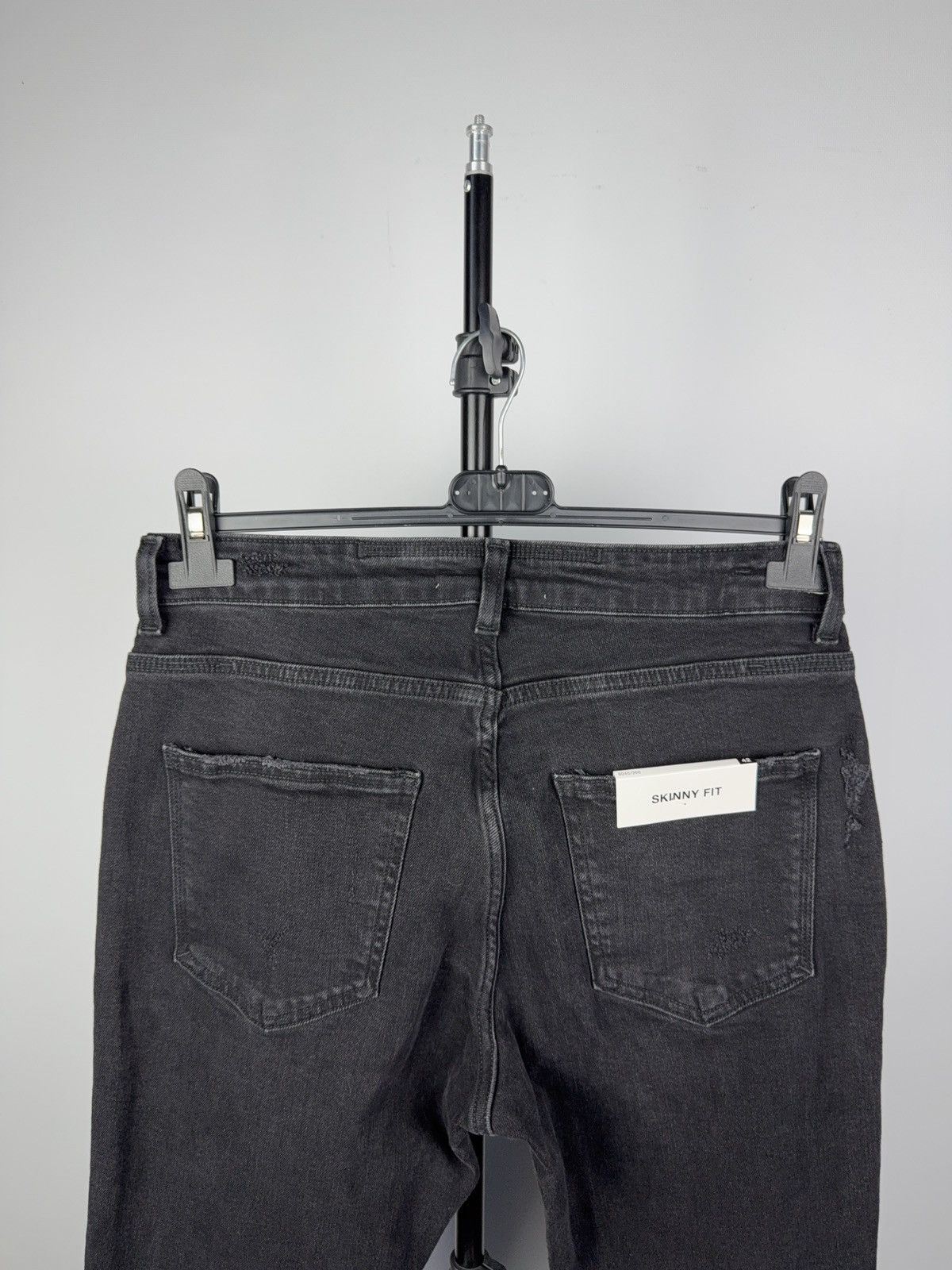 Designer × Zara ZARA Distressed Skinny Jeans Washed Black Denim Size 30" / US 8 / IT 44 - 4 Thumbnail