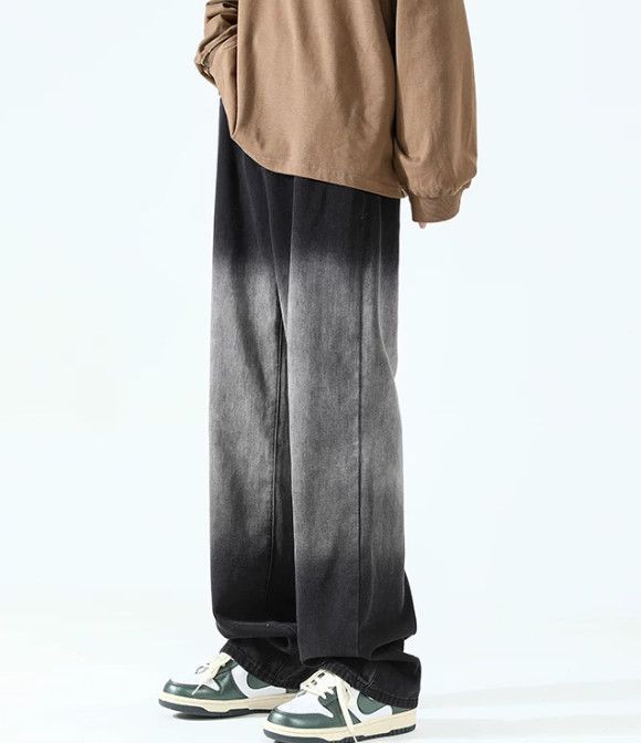 Japanese Brand Men's Trendy Loose-Fit Straight-Leg Gradient-Wash Jeans Size US 32 / EU 48 - 4 Thumbnail