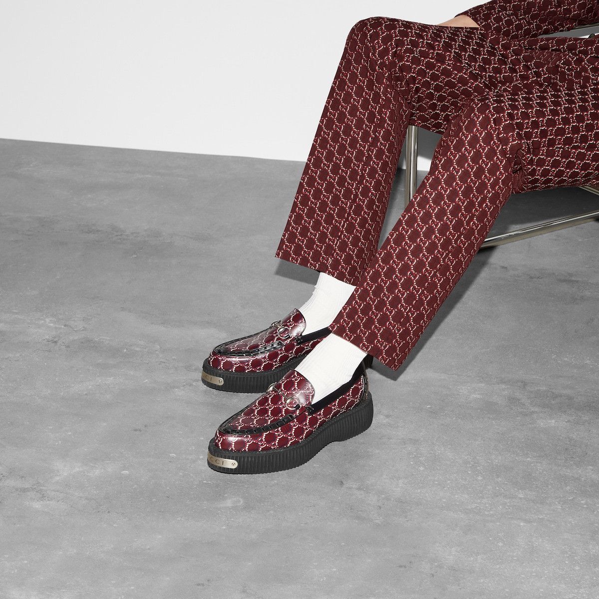 Gucci o1loc1c0226 Men's Gucci Horsebit Creeper Loafers GG Shadow Size US 6.5 / EU 39-40 - 2 Thumbnail