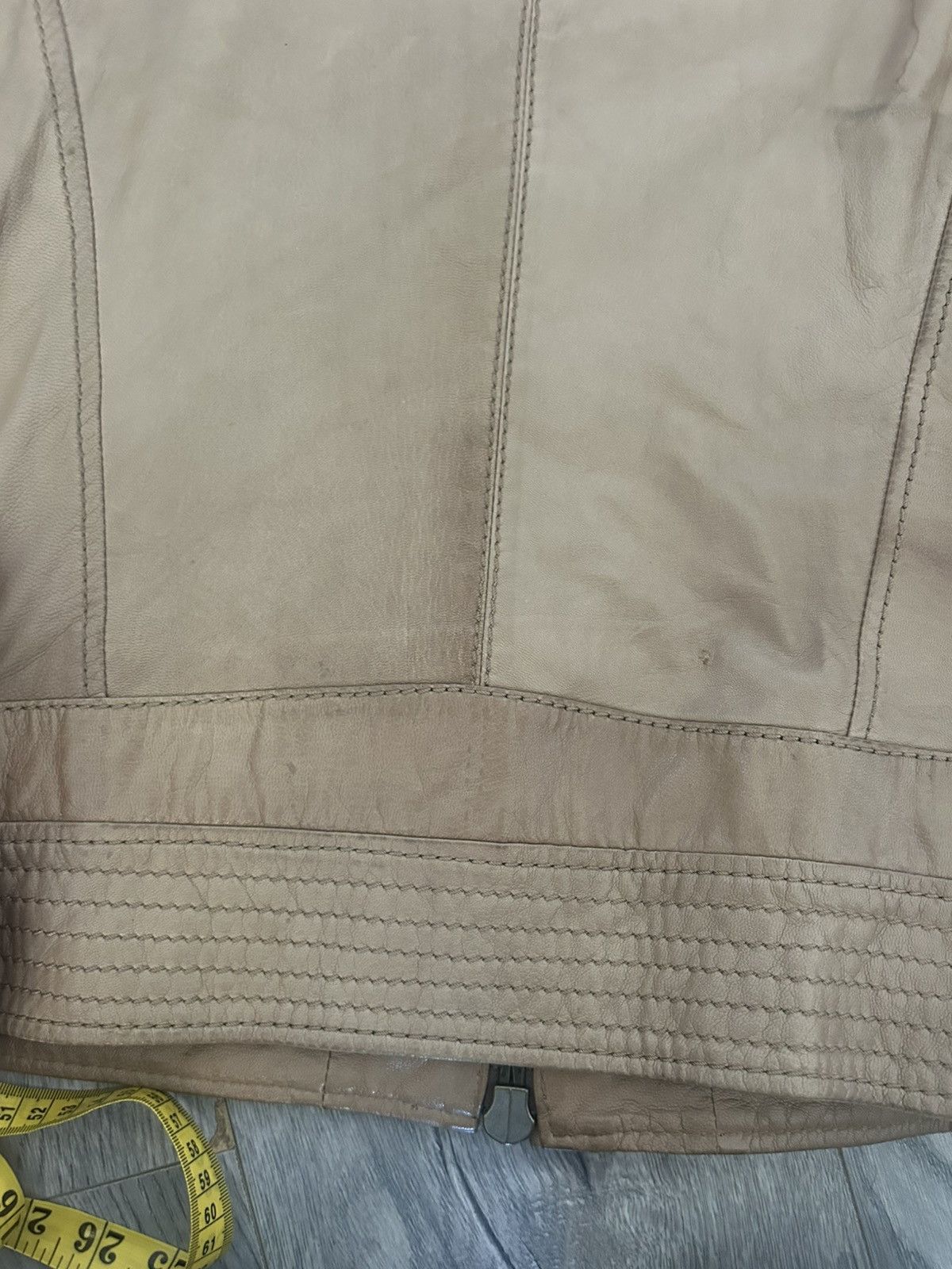 Dirk Bikkembergs Beige Leather Moto Jacket Size US M / EU 48-50 / 2 - 23 Thumbnail