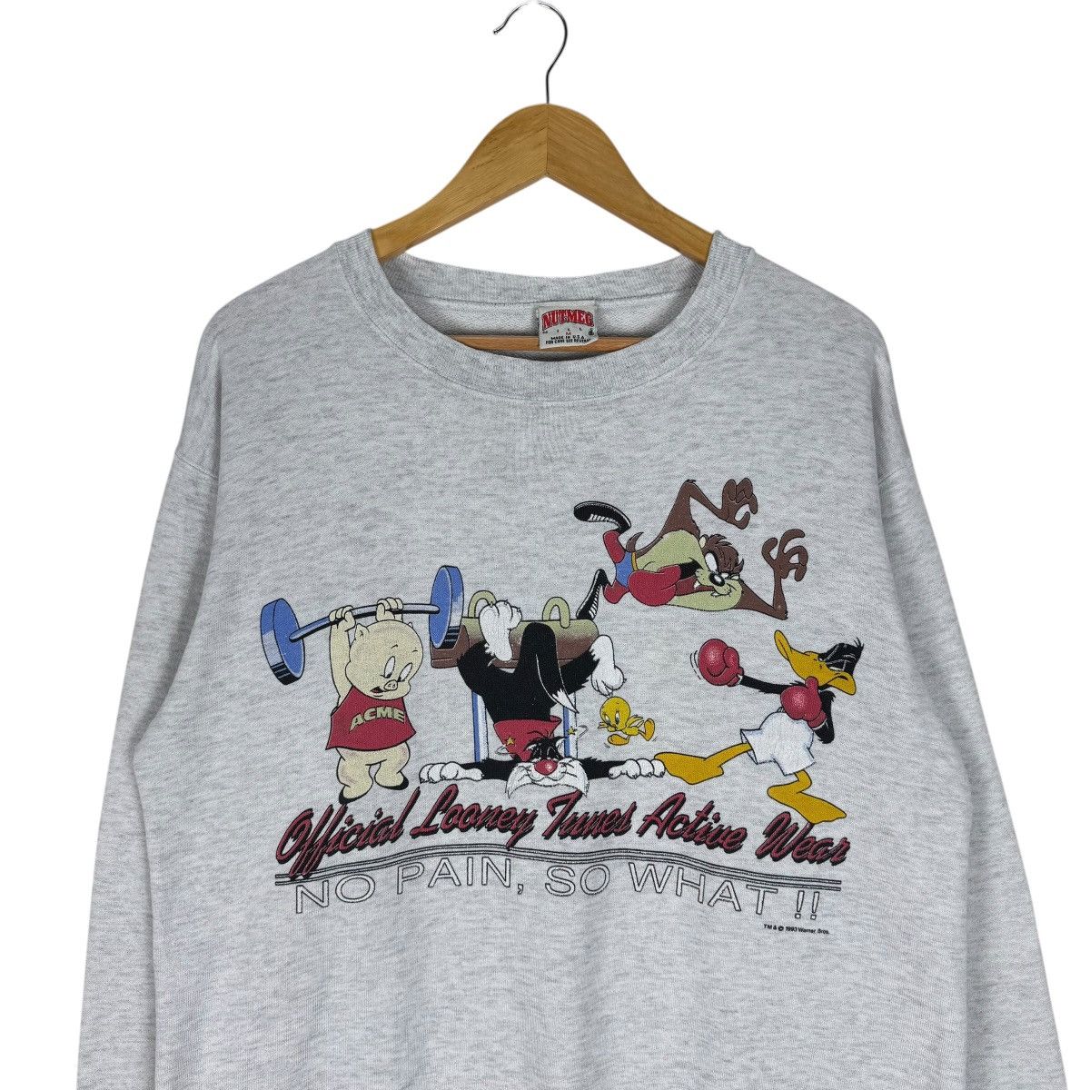 Warner Bros ☀️90s WARNER BROS NO PAIN CARTOON SWEATSHIRT Size US M / EU 48-50 / 2 - 3 Thumbnail