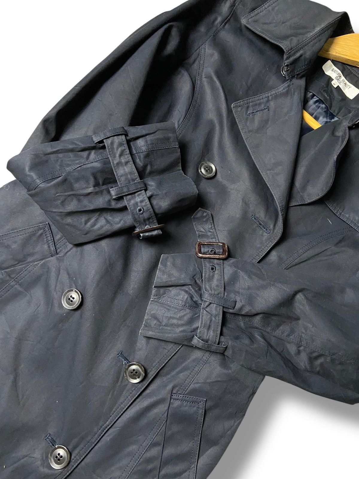 Japanese Brand Natural Beauty Basic Double Breasted Trench Coat (163) Size M / US 6-8 / IT 42-44 - 4 Thumbnail
