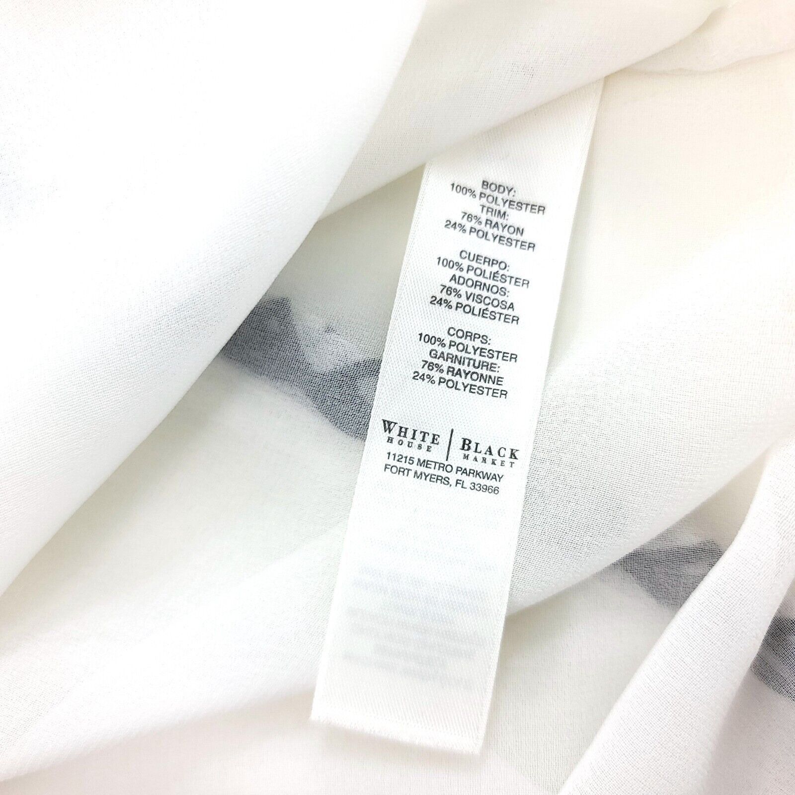 White House Black Market White House Black Market Sheer White Black V-Neck Blouse Siz Size XS / US 0-2 / IT 36-38 - 6 Thumbnail
