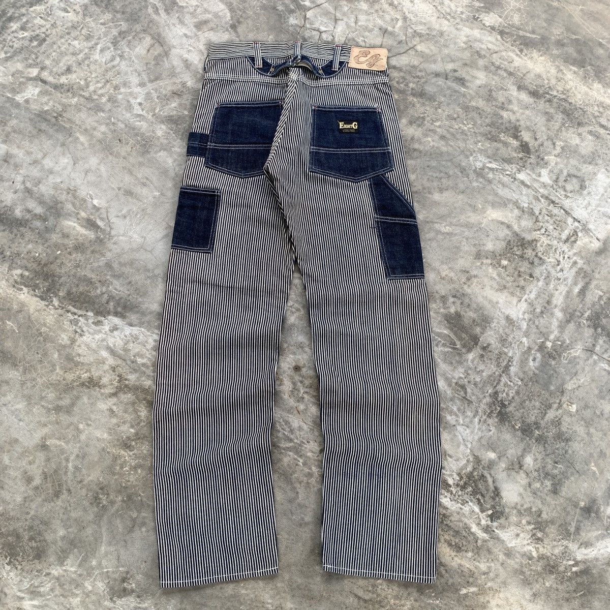 EIGHT-G Vintage Eight-G Hickory Carpenter Double Knee Pants Size US 31 - 14 Thumbnail