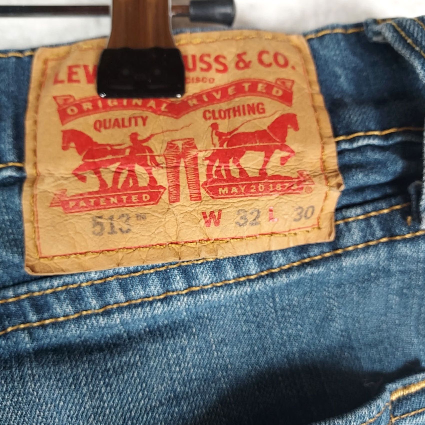 Levi's Levi’s 513 Jeans Mens 32x30 Medium Wash Slim Straight Blue Logo 5-Pocket Denim Cotton Regular Rise Mens Jeans Size US 32 / EU 48 - 4 Thumbnail