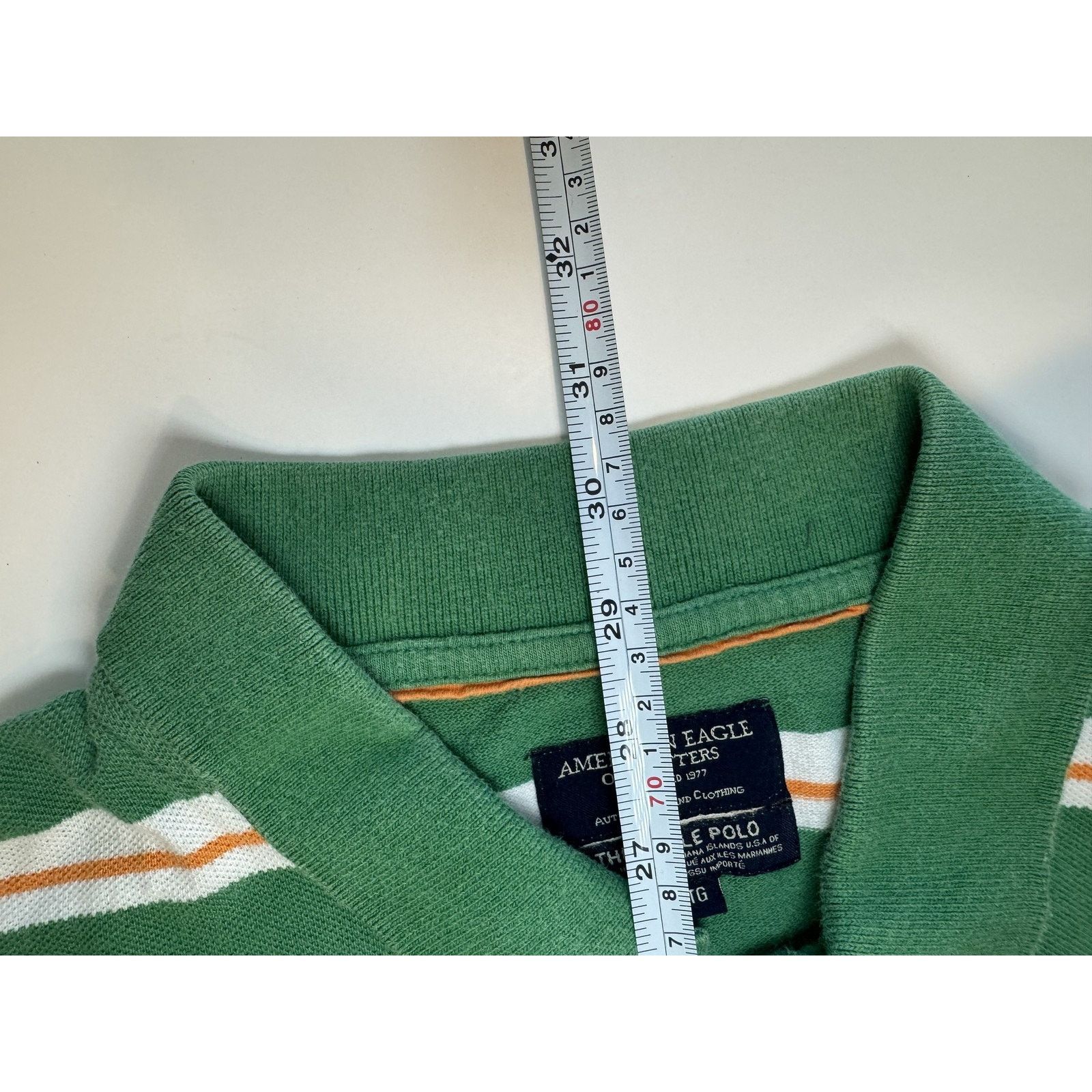 American Eagle Outfitters American Eagle Shirt Green Whit Striped Polo Classic Fit Size US XL / EU 56 / 4 - 4 Thumbnail