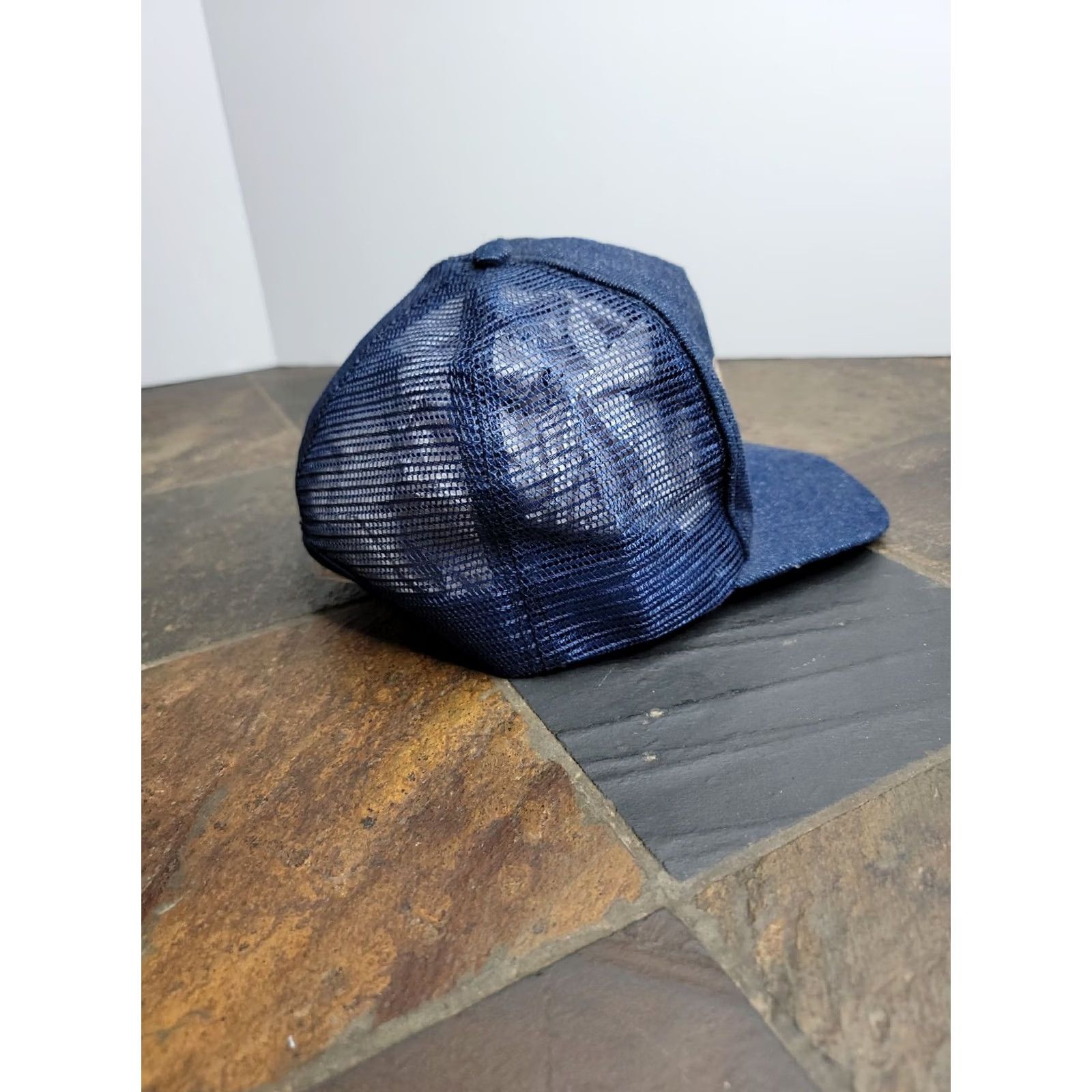 Logo 7 VINTAGE AT&T Trucker Hat USA Made Snapback Logo Hat 80s 90s Line Work Adjustable Men Blue Cotton Twill Size ONE SIZE - 4 Thumbnail