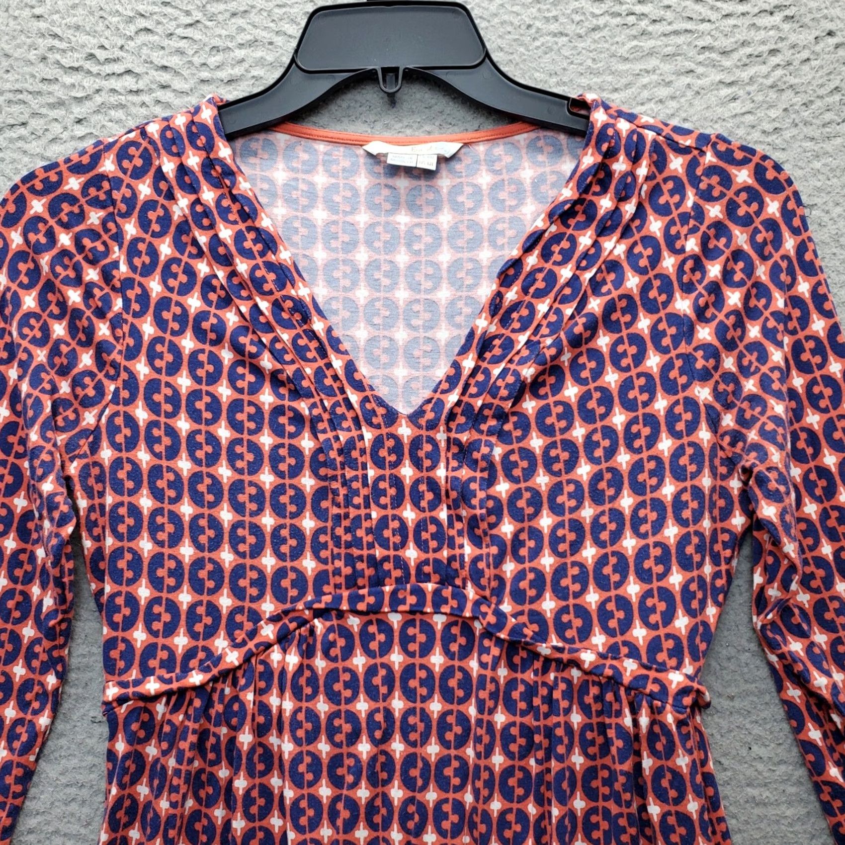 Boden Boden Dress Women 6R Multicolor Geometric 3/4 Sleeve V-Neck A-Line Midi Dress Size M / US 6-8 / IT 42-44 - 3 Thumbnail