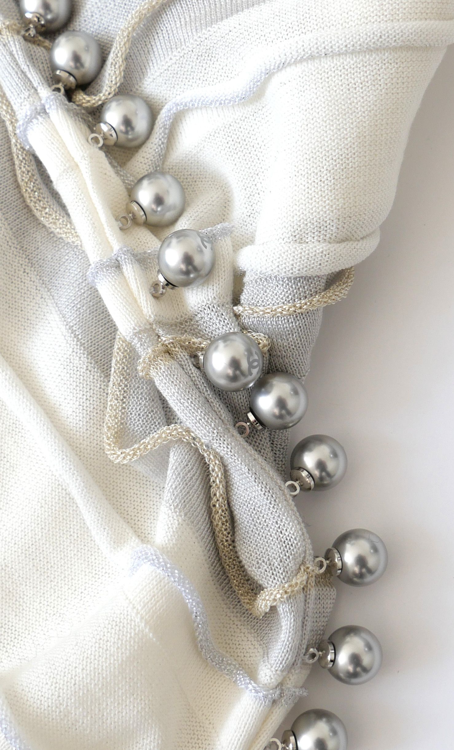 Chanel Chanel Cruise 2009 Pearl & Leather Trim Top Size M / US 6-8 / IT 42-44 - 4 Thumbnail