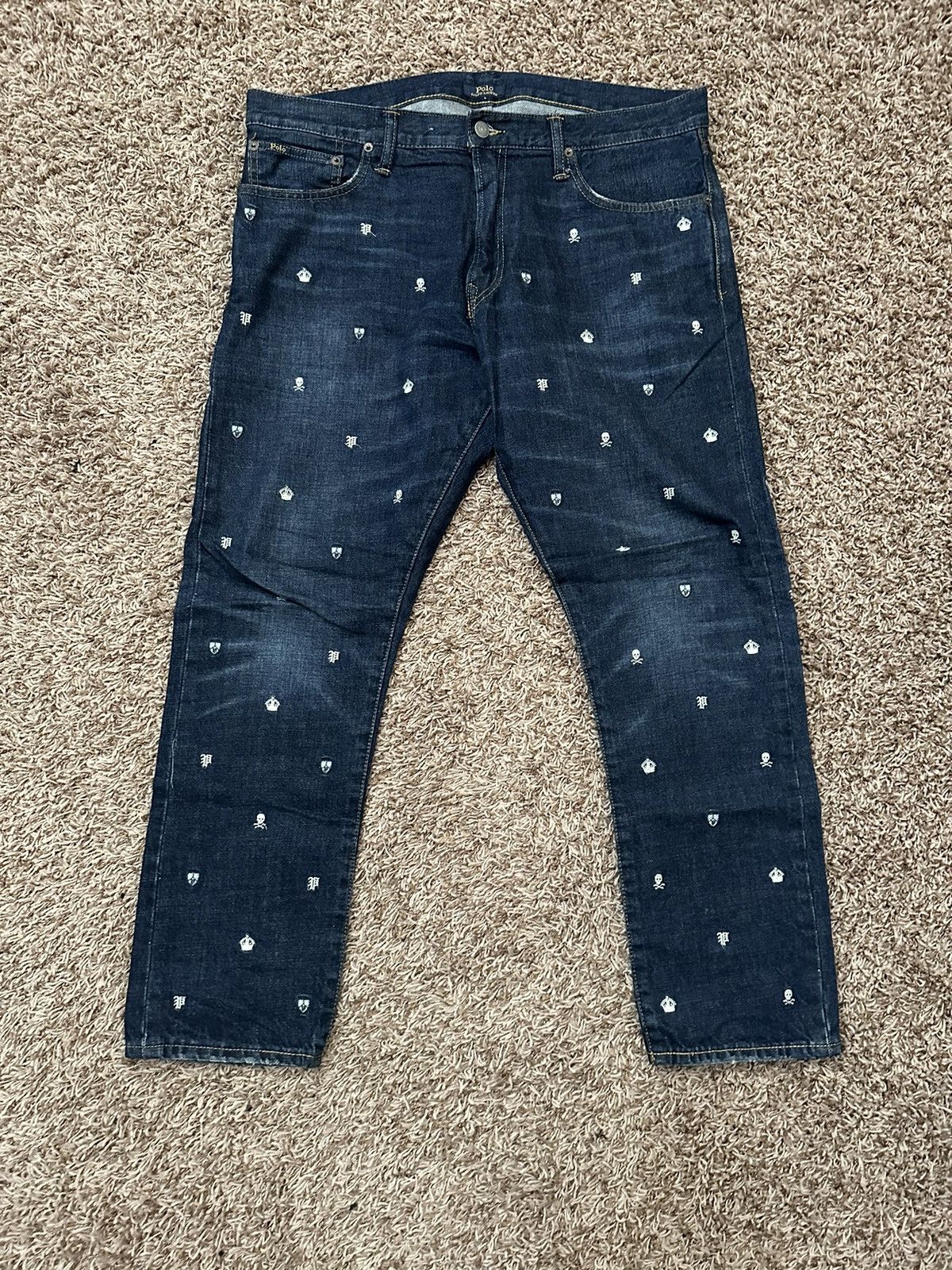 Embroidered popular polo jeans