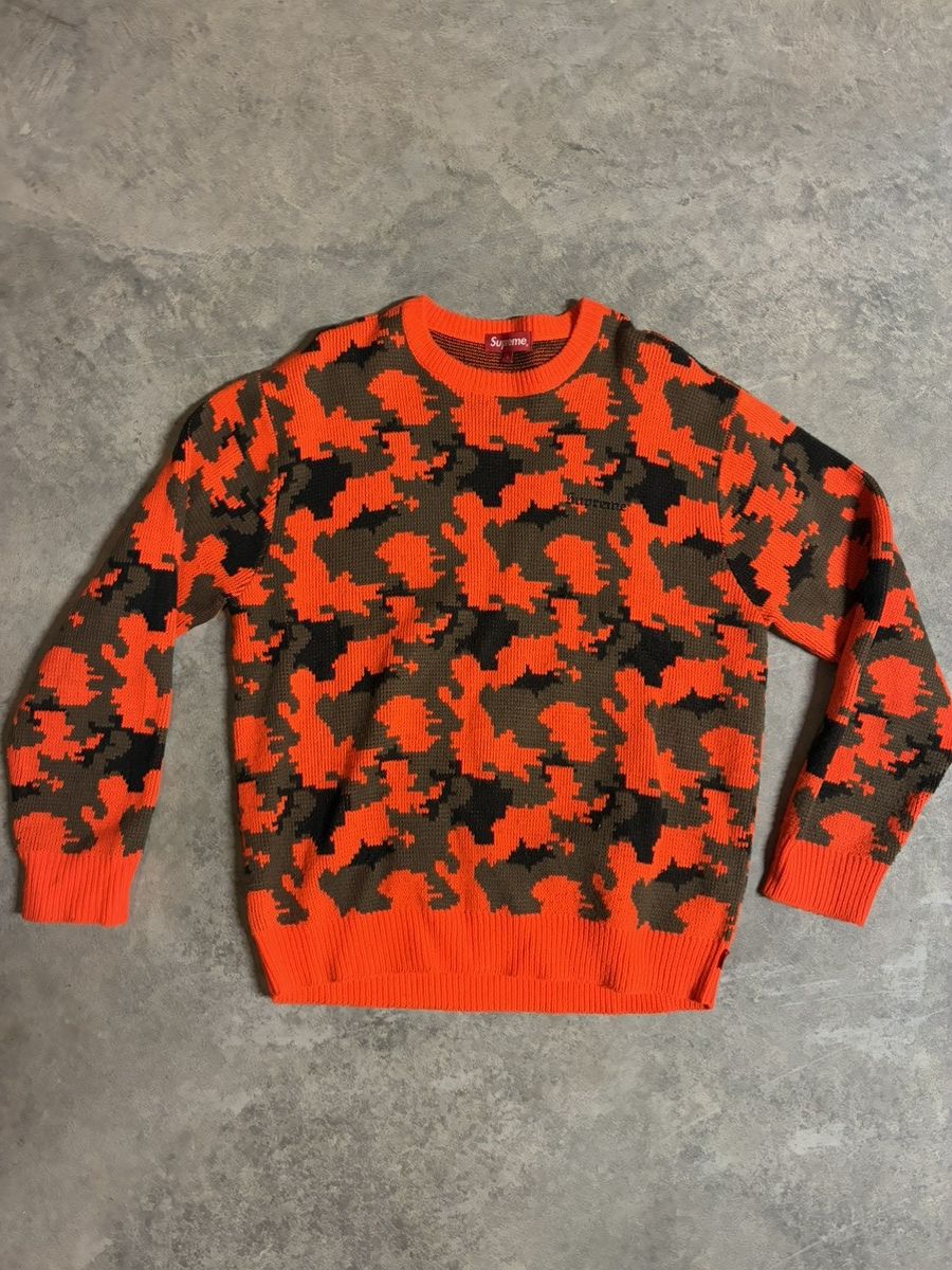 Supreme Supreme FW16 Orange Camo Sweater Size US L / EU 52-54 / 3 - 1 Thumbnail