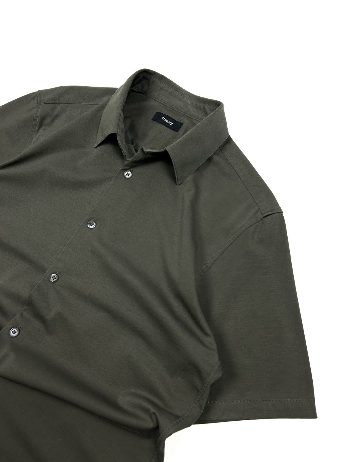 Theory Theory Short Sleeve Button-Up Shirt Green Japanese Style M Size US M / EU 48-50 / 2 - 8 Thumbnail