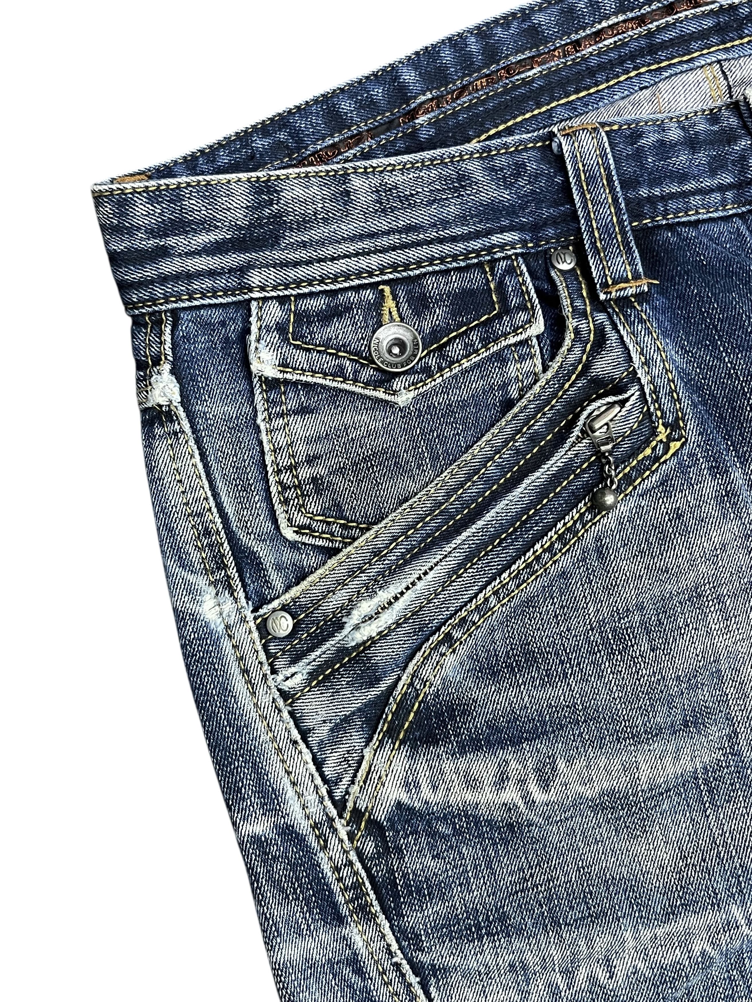 Nicole Club Nicole Club For Men Japan Flare Jeans - Distressed Acid Wash Size US 31 - 11 Thumbnail
