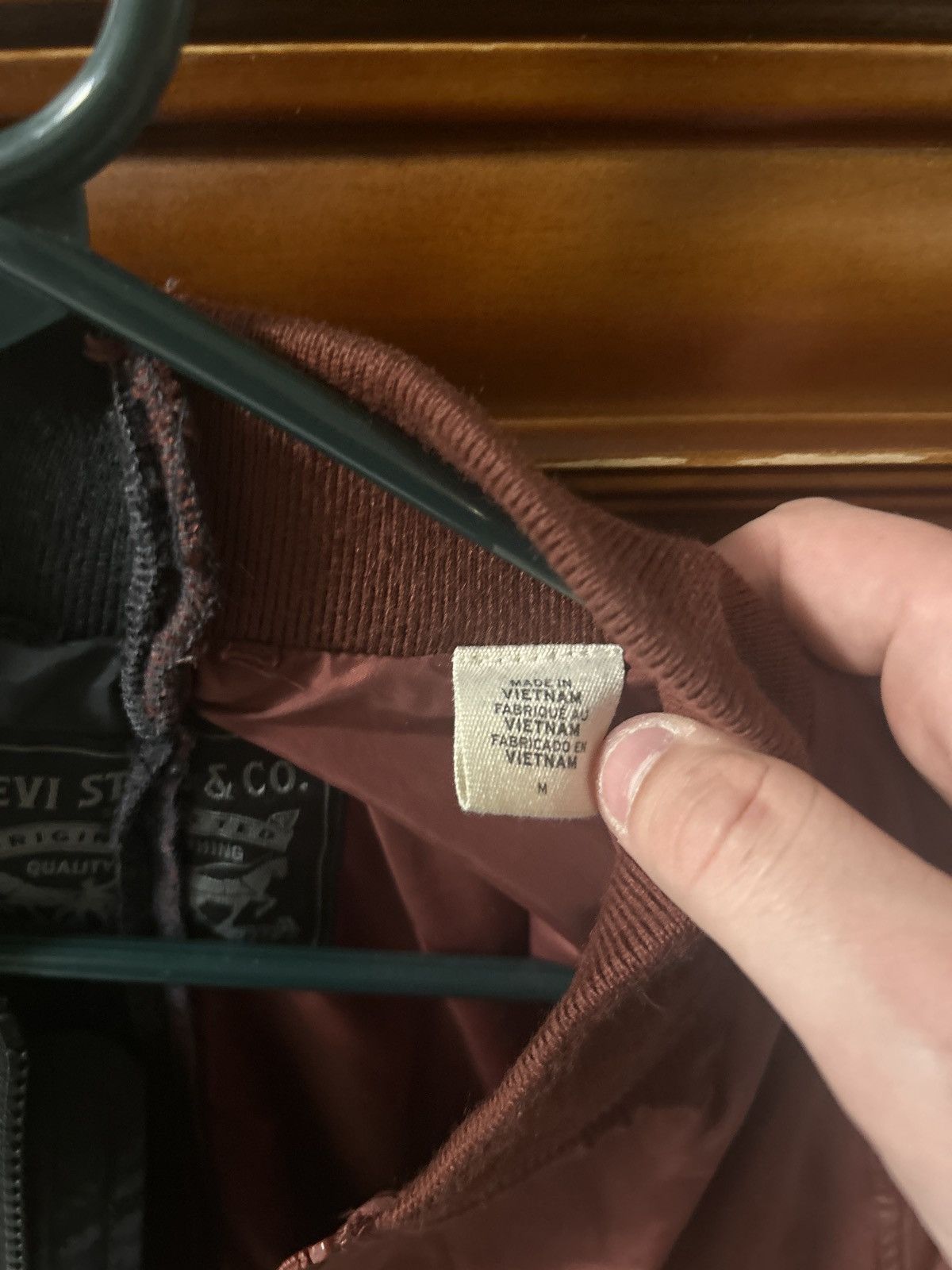 Levi's Levi’s Two-Tone Bomber Jacket (Black/Burgundy) – Size M Size US M / EU 48-50 / 2 - 4 Thumbnail