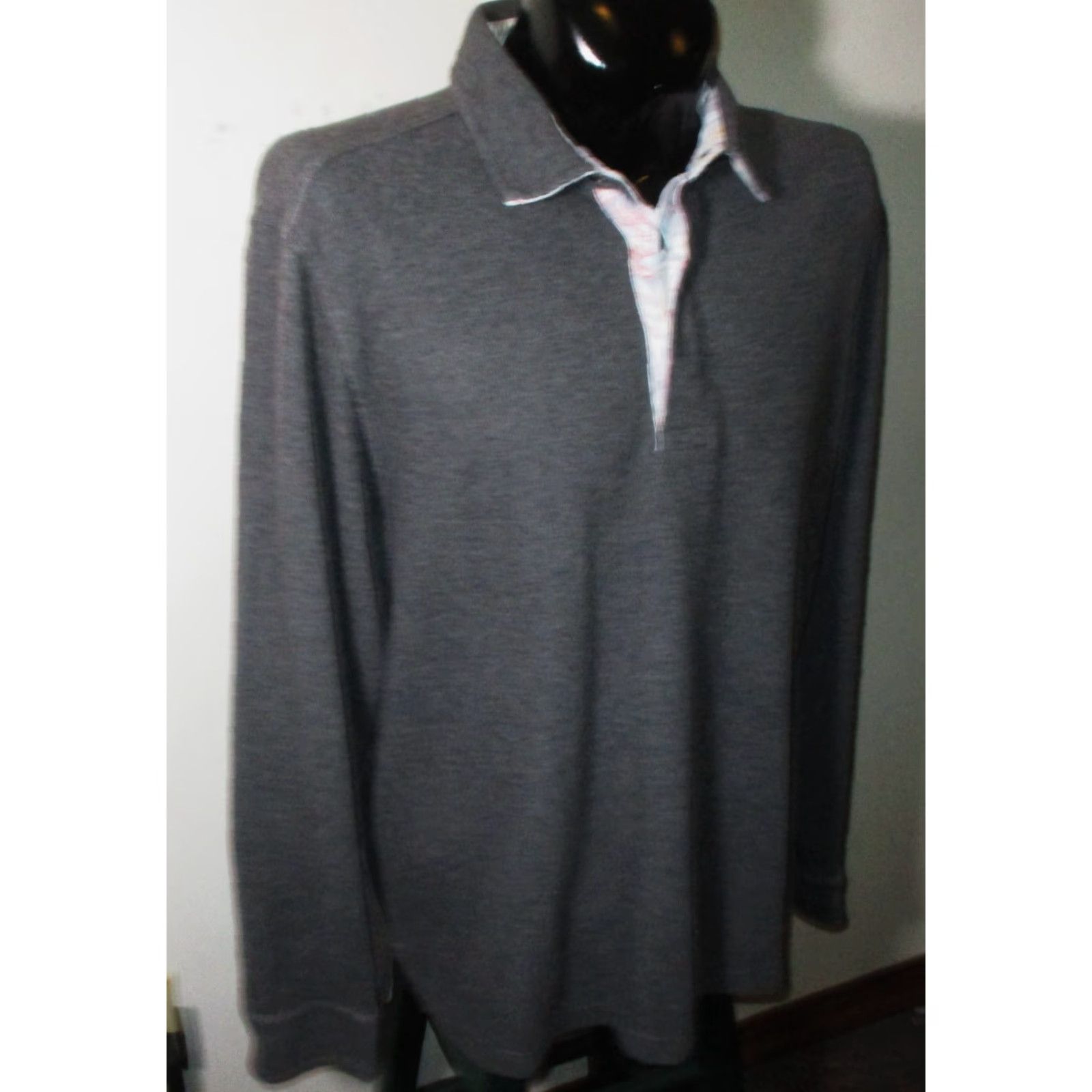Tommy Bahama TOMMY BAHAMA Sweatshirt Shirt XL Mens Gray Long Sleeve Polo Jersey Pullover Adult Regular Fit All Seasons Vintage No Size US XL / EU 56 / 4 - 4 Thumbnail