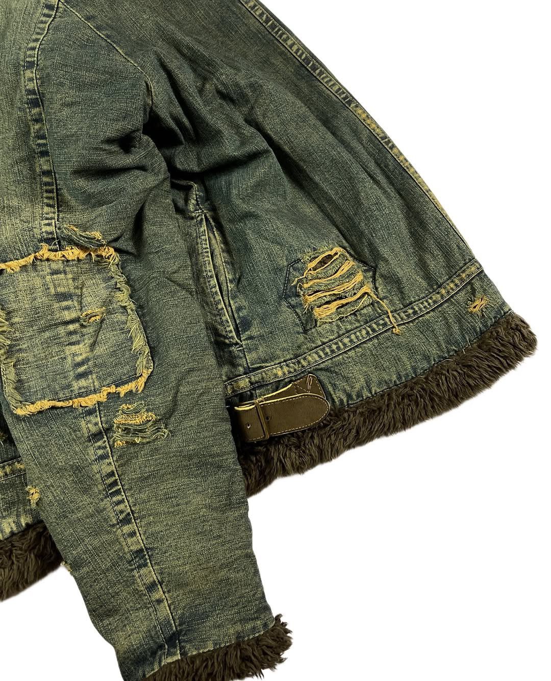 Japanese Brand Vintage Johnbull B-3 Distressed Denim Jacket Lined Fleece Size US L / EU 52-54 / 3 - 7 Thumbnail