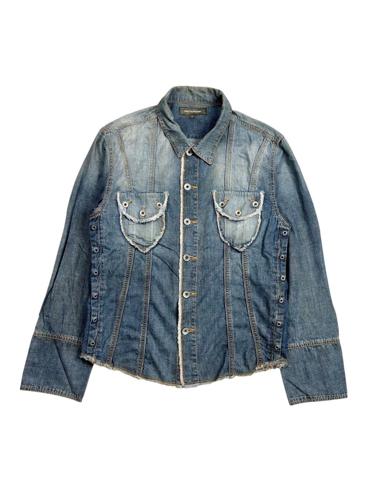 JACKROSE 2000s Jackrose - Sidelace Western Denim Shirt Size US M / EU 48-50 / 2 - 1 Thumbnail