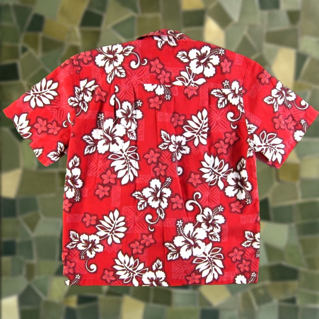 Paradise VINTAGE Paradise Style Red White Floral Short Sleeve Hawaiian Shirt Men Large Size US L / EU 52-54 / 3 - 1 Thumbnail