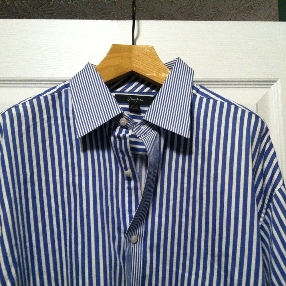 Sean John SEAN JOHN MEN'S BLUE 100%COTTON CASUAL SHIRT SIZE: XXL Size US XXL / EU 58 / 5 - 1 Thumbnail