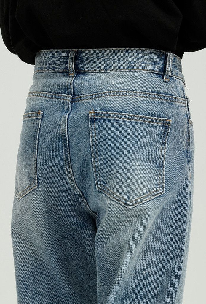 Designer × Japanese Brand Men's trendy loose simple washed jeans Size US 32 / EU 48 - 5 Thumbnail