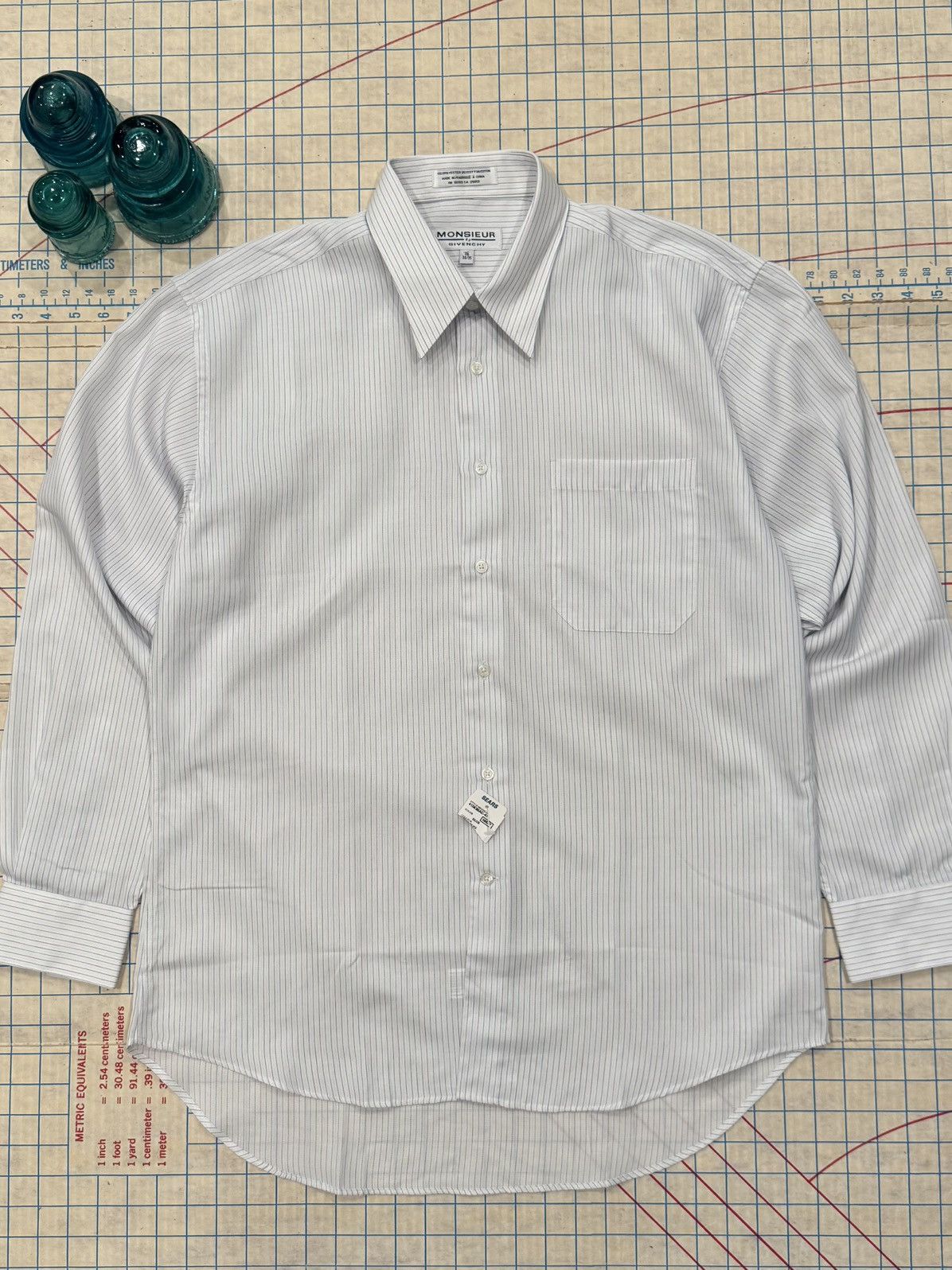 Givenchy NWT Vintage Givenchy Monsieur Vertical Striped Button Up 16 Size US XL / EU 56 / 4 - 2 Thumbnail