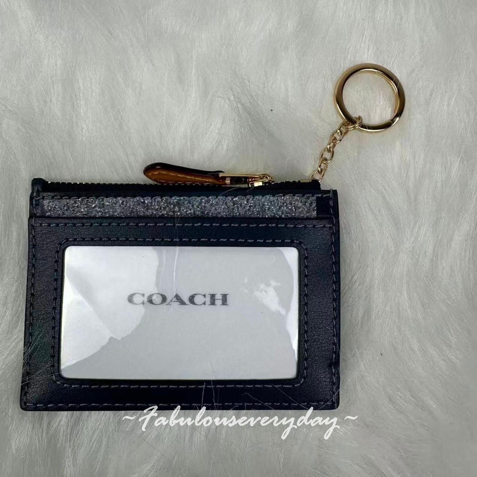 Coach Coach Mini Skinny Id Case In Signature Denim With Keyring Size ONE SIZE - 2 Thumbnail
