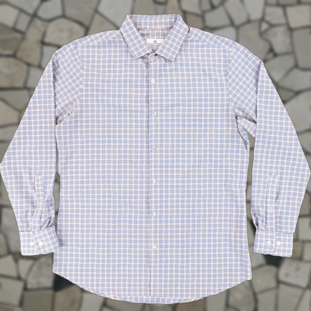 Mizzen+Main Mizzen + Main Shirt Button Up Orange Gingham Trim Fit Men's XL Long Sleeve Slim Size US XL / EU 56 / 4 - 1 Thumbnail