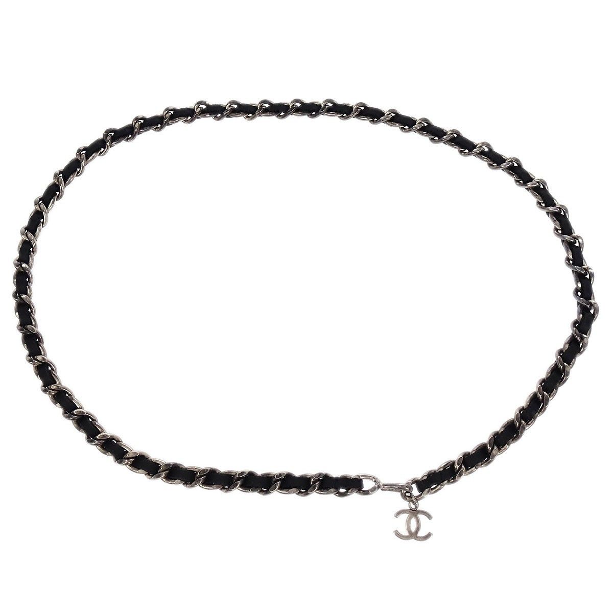 Chanel Chanel Vintage CC Chain Belt Metal and Leather Size ONE SIZE - 1 Thumbnail