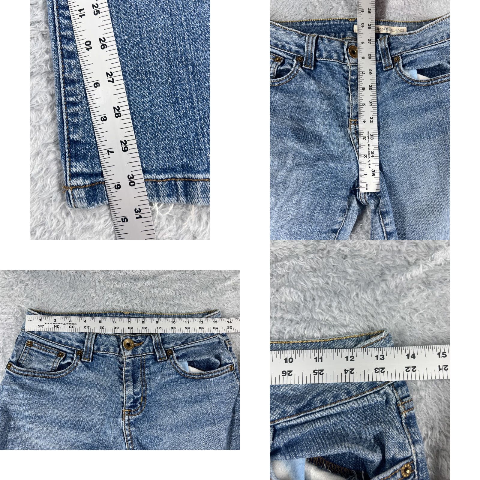 DKNY DKNY Jeans Women 4 Blue Denim Flared Low Rise 30x30 Cotton Blend 26x30 Modern Womens Regular Pocket 5-Pocket Design Denim Jeans Size 27" / US 4 / IT 40 - 8 Thumbnail
