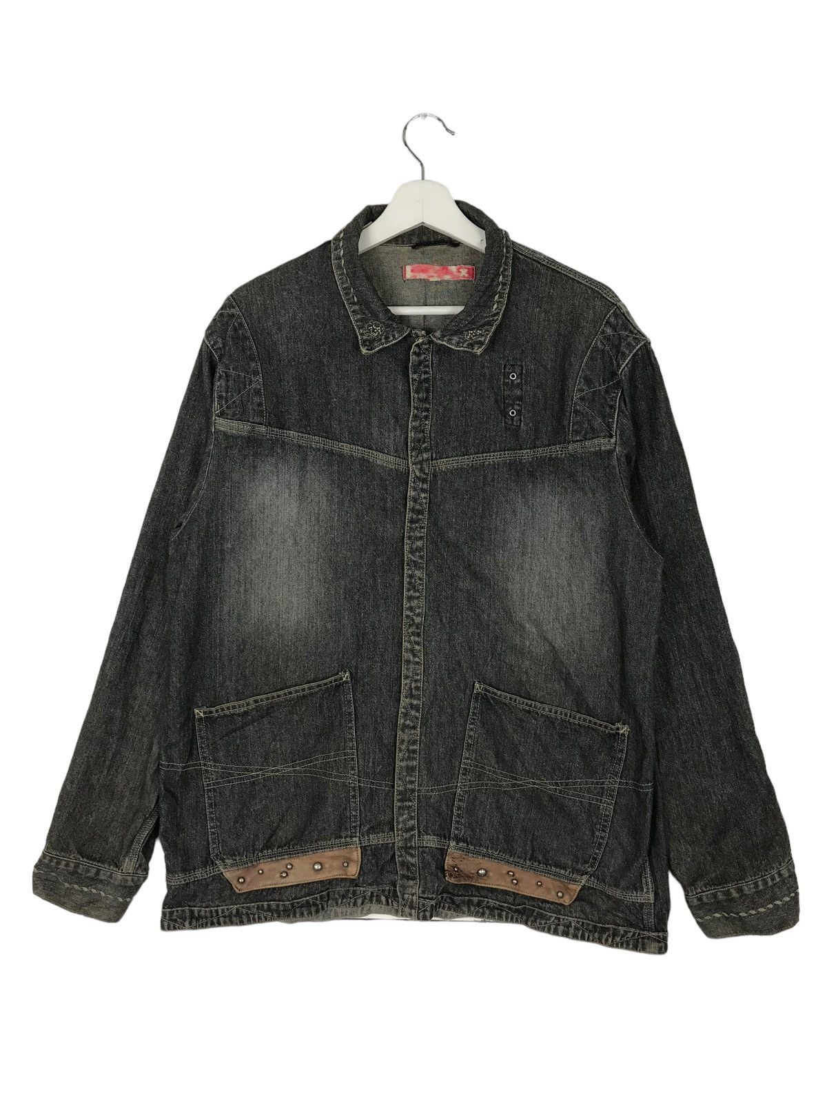 Japanese Brand 💥 REBIRT DYED BLACK DENIM JACKET MADE IN JAPAN Size US M / EU 48-50 / 2 - 1 Thumbnail