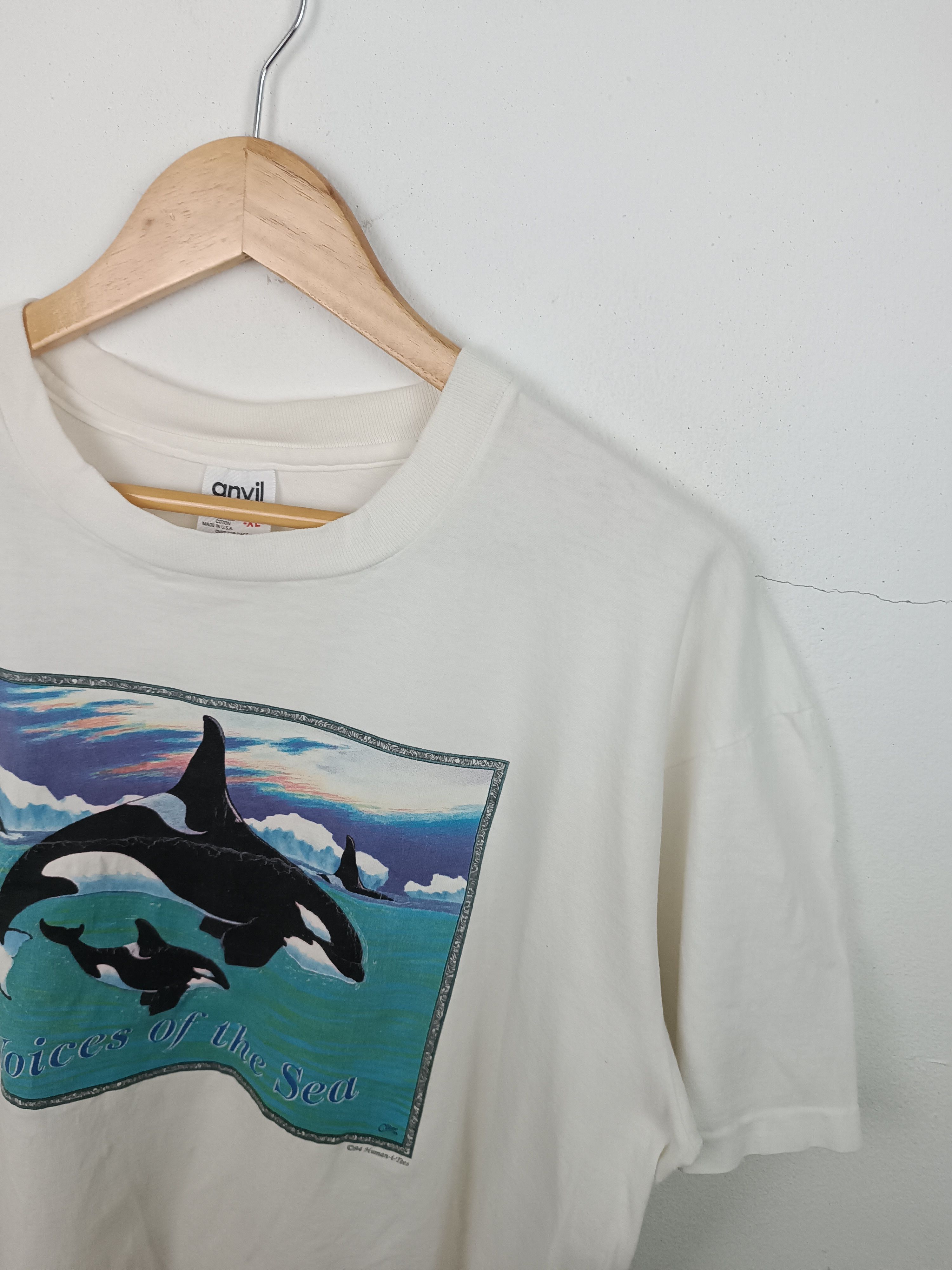 Vintage VINTAGE '94 VOICES OF THE SEA ORCA TEE FREE WILLY WHALE FISH Size US XL / EU 56 / 4 - 10 Thumbnail