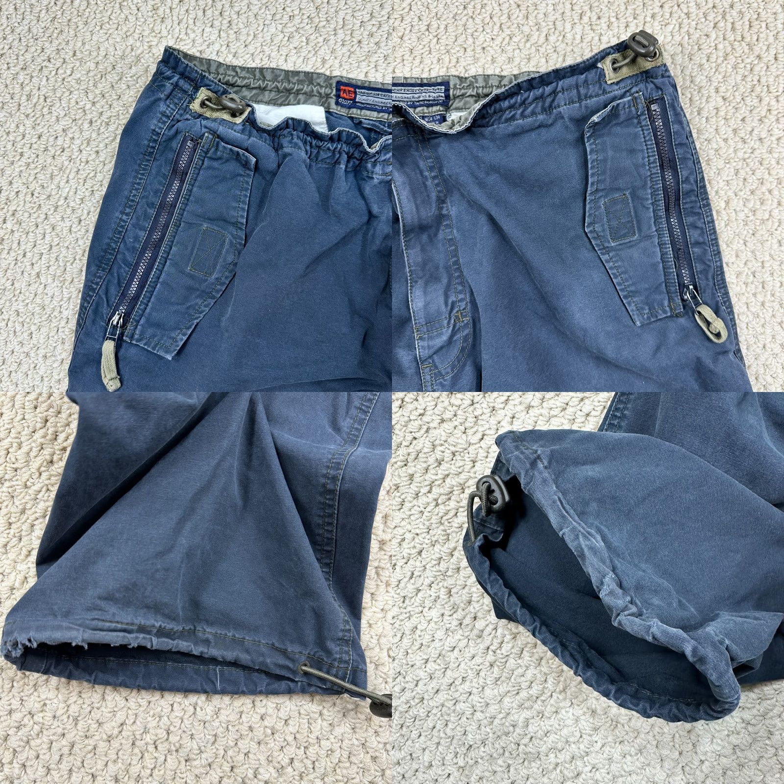 American Eagle Outfitters VINTAGE American Eagle Pants Mens 34x33 Navy Cargo Military Baggy Skater Y2K 90s Size US 34 / EU 50 - 9 Thumbnail