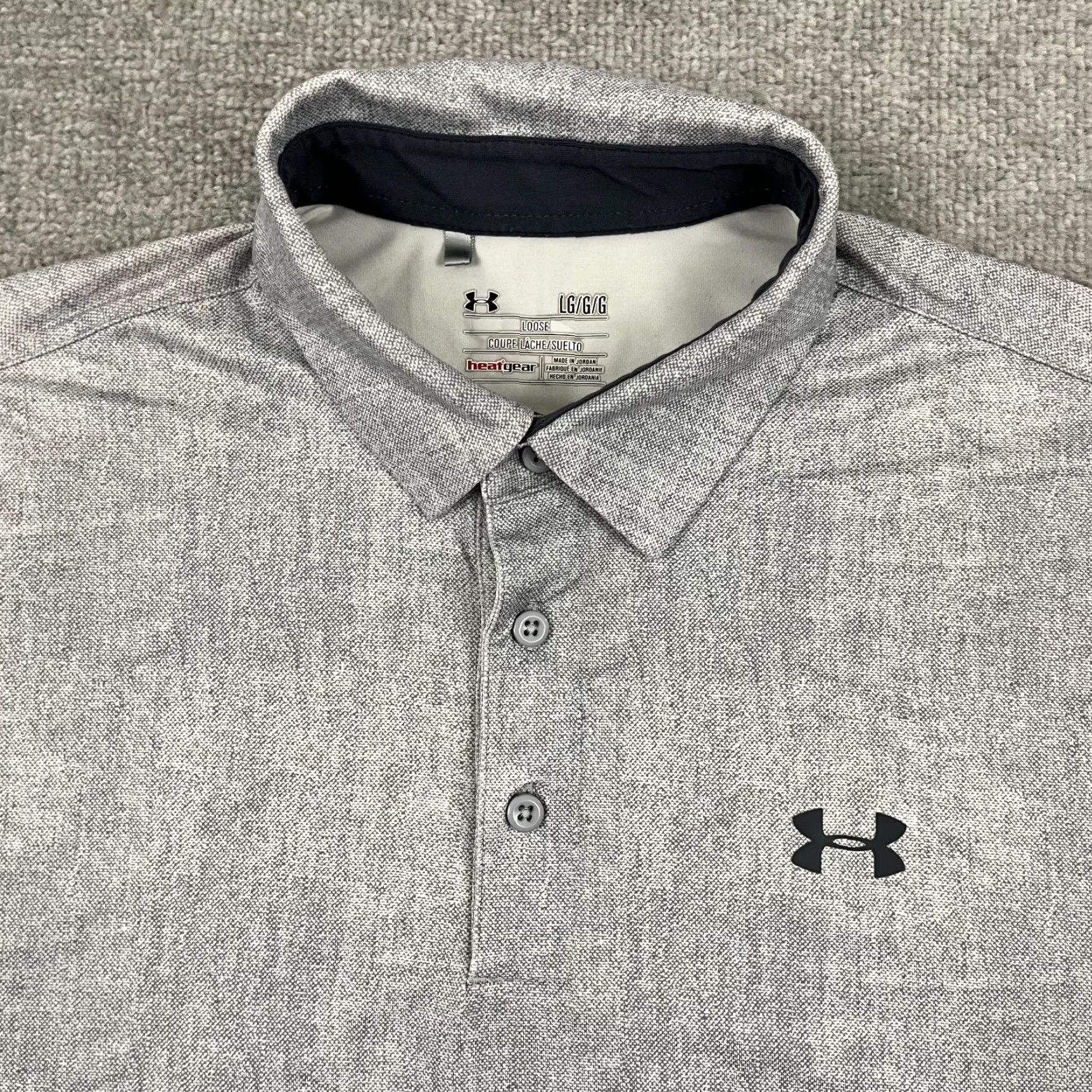 Under Armour Under Armour Polo Shirt Mens L Gray Stripe HeatGear Performance Golf Sport Polo Mens Regular Gray Stripe Under Armour HeatGear Polo Shirt Size US L / EU 52-54 / 3 - 2 Thumbnail