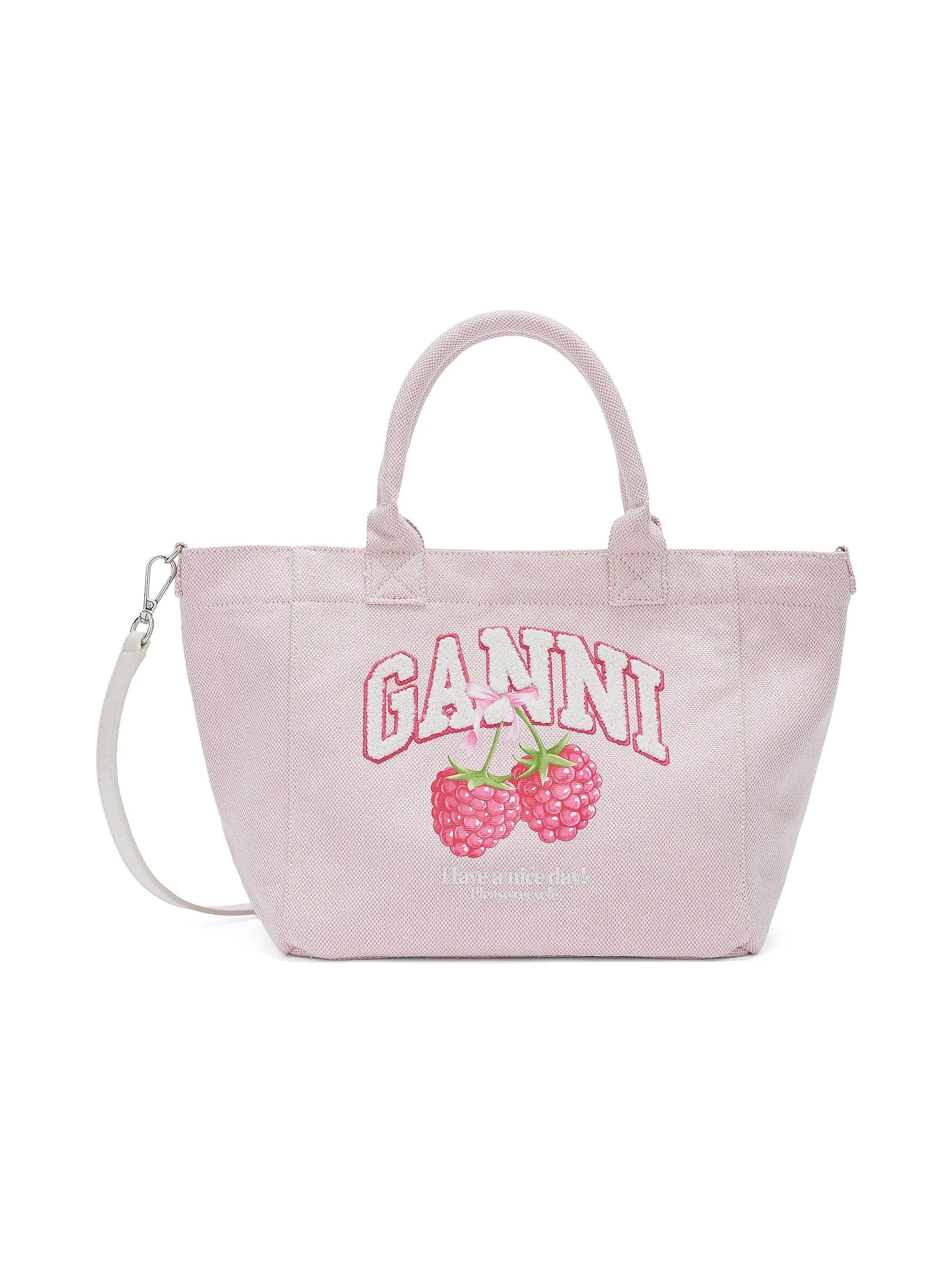 Ganni os11x0526 Size: OS / Printed Medium Trapeze Tote Bag Pink Size ONE SIZE - 2 Thumbnail