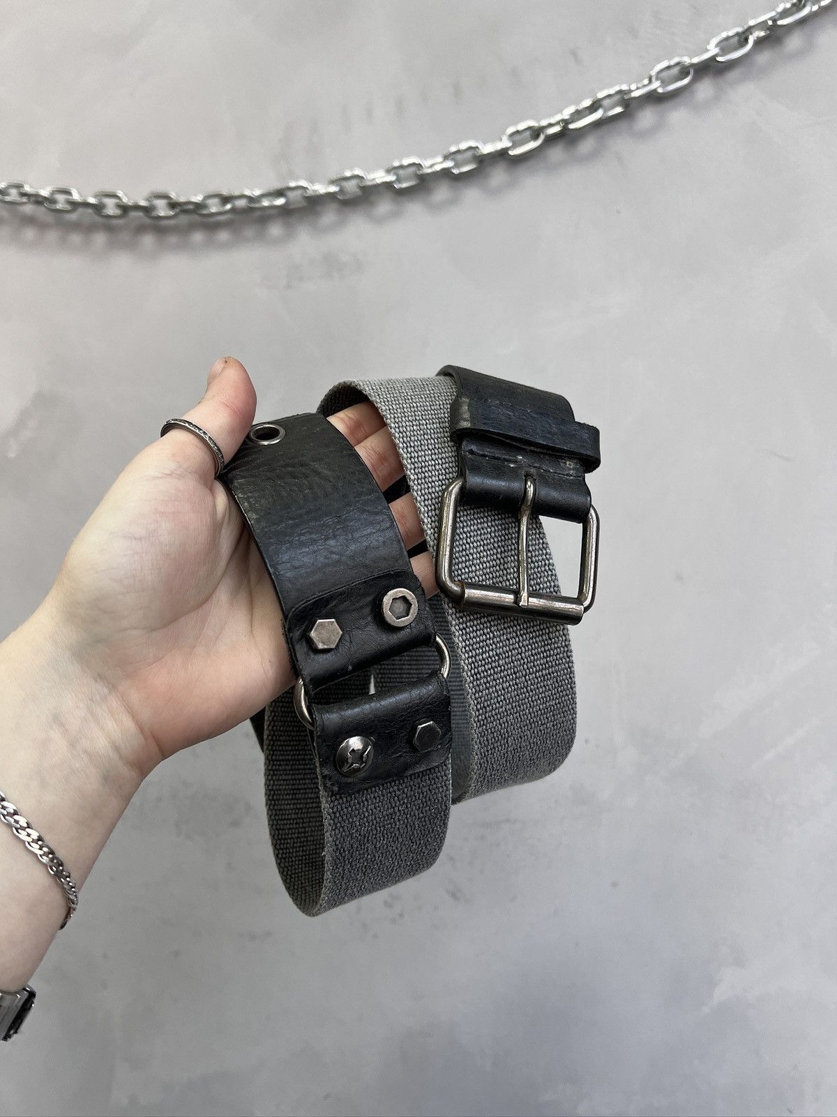 Diesel Leather/canvas army military diesel style belt avant garde Size ONE SIZE - 2 Thumbnail
