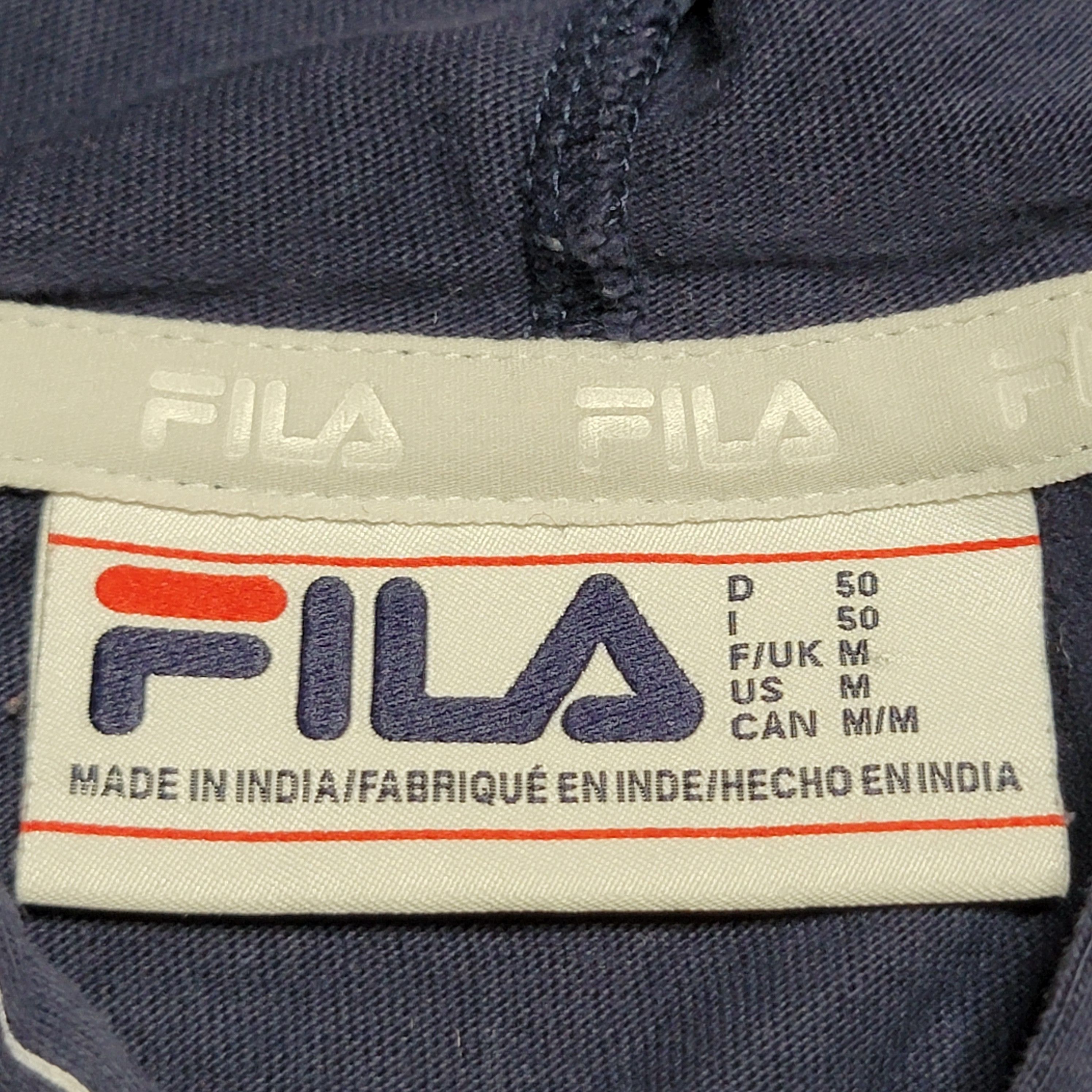 Fila Fila LS Hoodie Navy w/ White Stripe Tee - Size Medium Size M / US 6-8 / IT 42-44 - 4 Thumbnail
