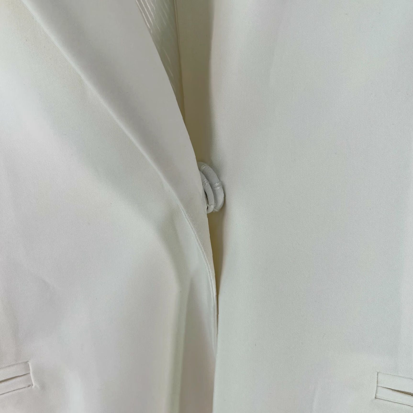Vintage Womens Blazer Shirt Cream Formal Notch Lapel Ruched Long Sleeves Size M Size M / US 6-8 / IT 42-44 - 6 Thumbnail