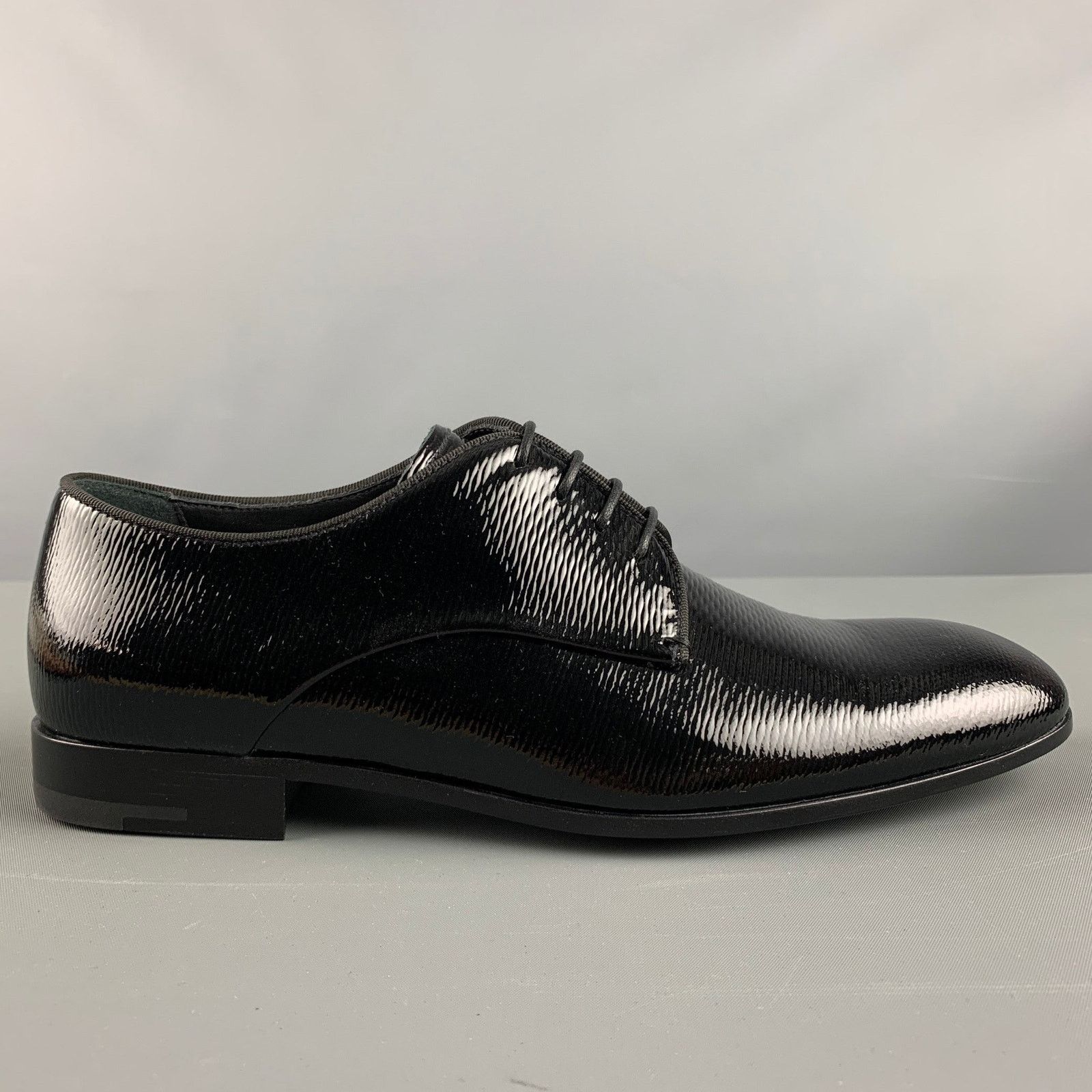 Giorgio Armani GIORGIO ARMANI Black Solid Leather Lace Up Lace Up Shoes Size US 6 / EU 39 - 2 Thumbnail