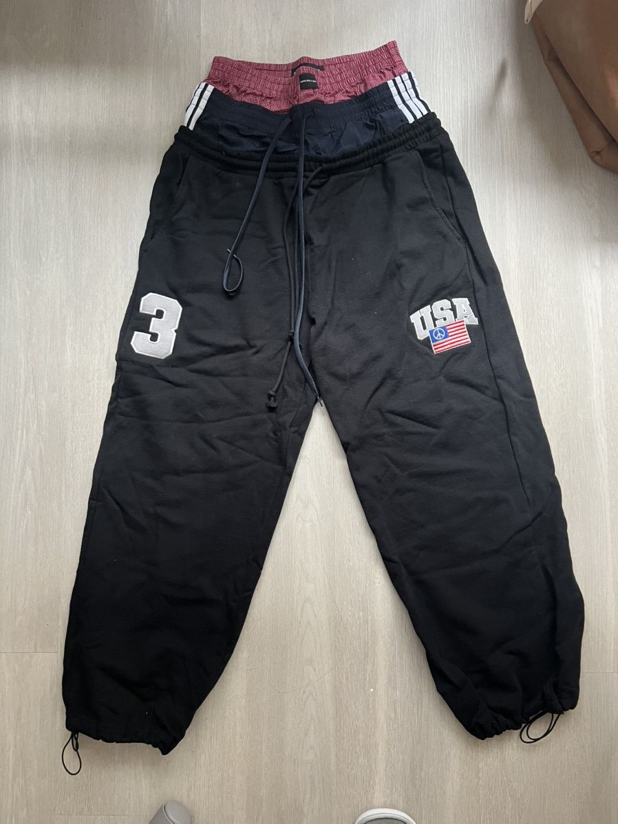 PROJECT G/R PROJECT GR 3 LAYERED SWEAT PANTS - BLACK | Grailed