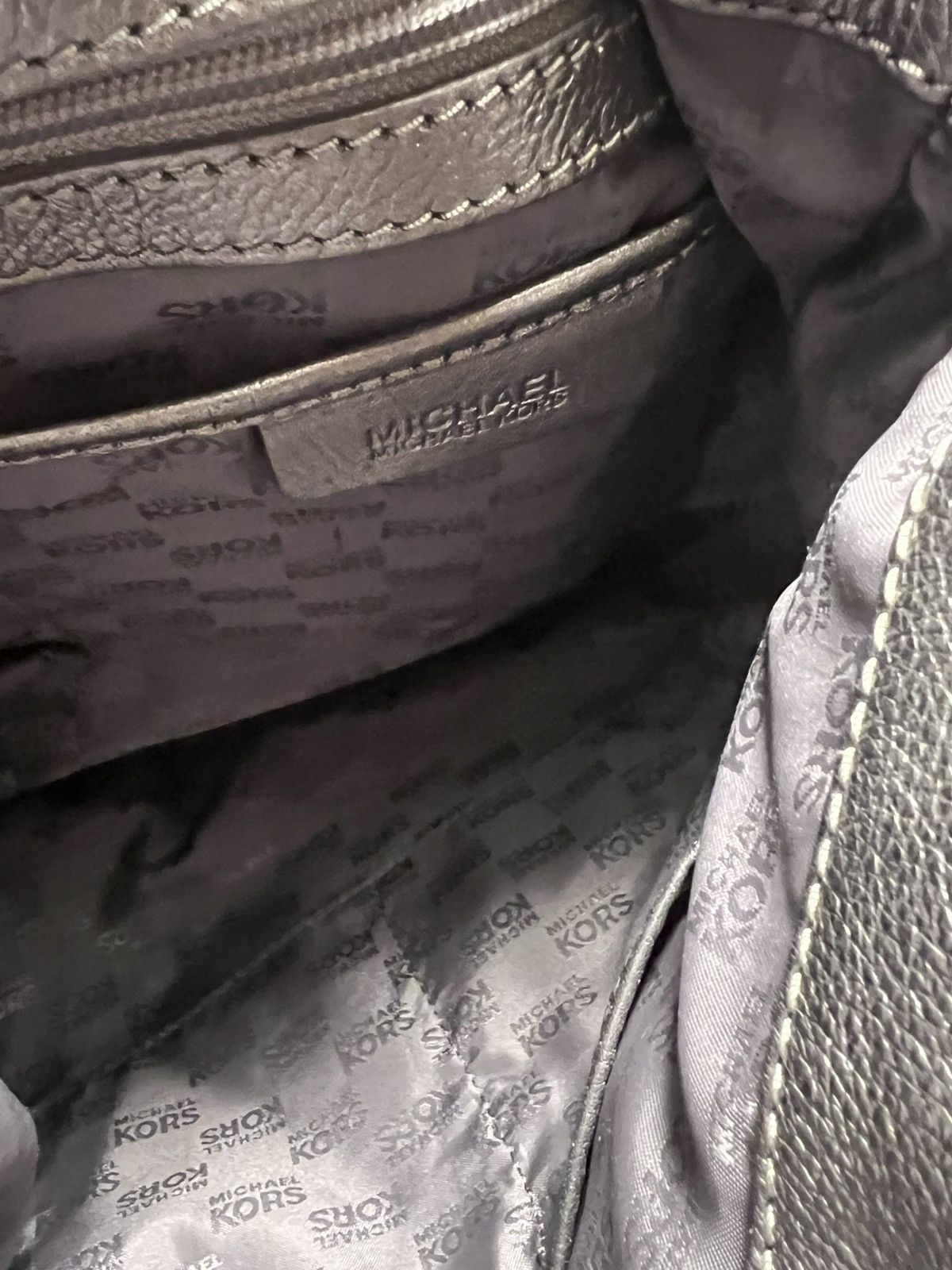 Michael Kors Michael Kors Austin Handbag Hobo Gray Silver Shoulder Bag Size ONE SIZE - 6 Thumbnail