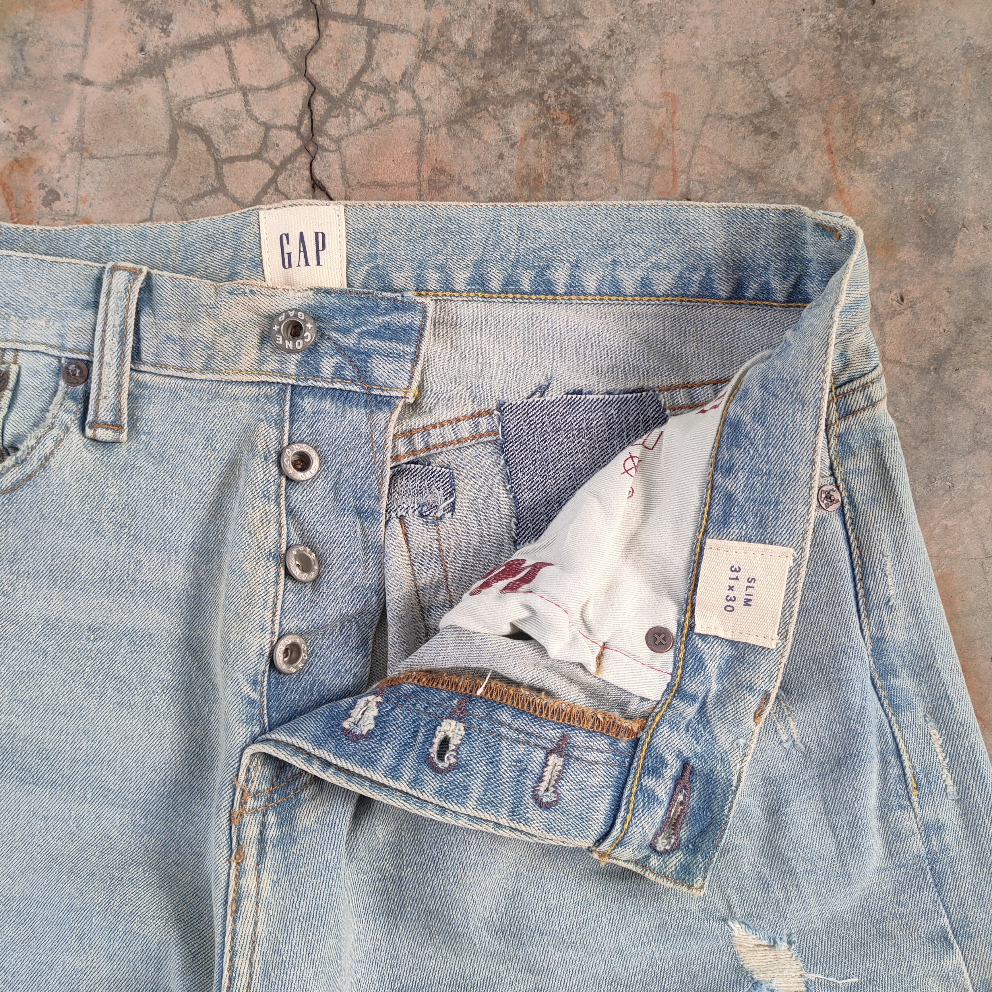 Gap W32 VINTAGE GAP FADED BLUE DISTRESSED JEANS PANTS Size US 32 / EU 48 - 8 Thumbnail