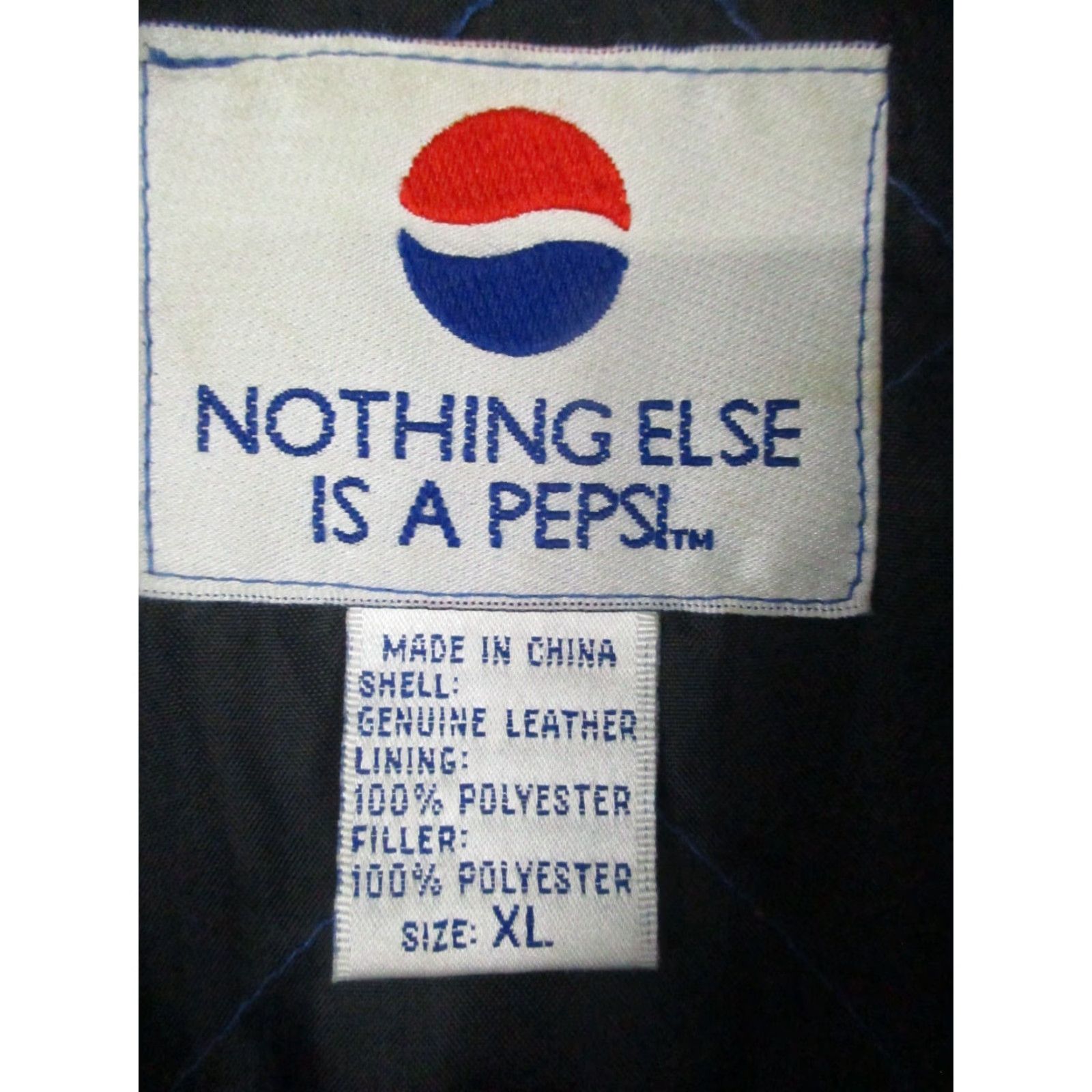 Vintage VINTAGE Nothing Else Is A Pepsi Jacket 90s Y2K Black Leather XL Bomber Mens Size US XL / EU 56 / 4 - 4 Thumbnail