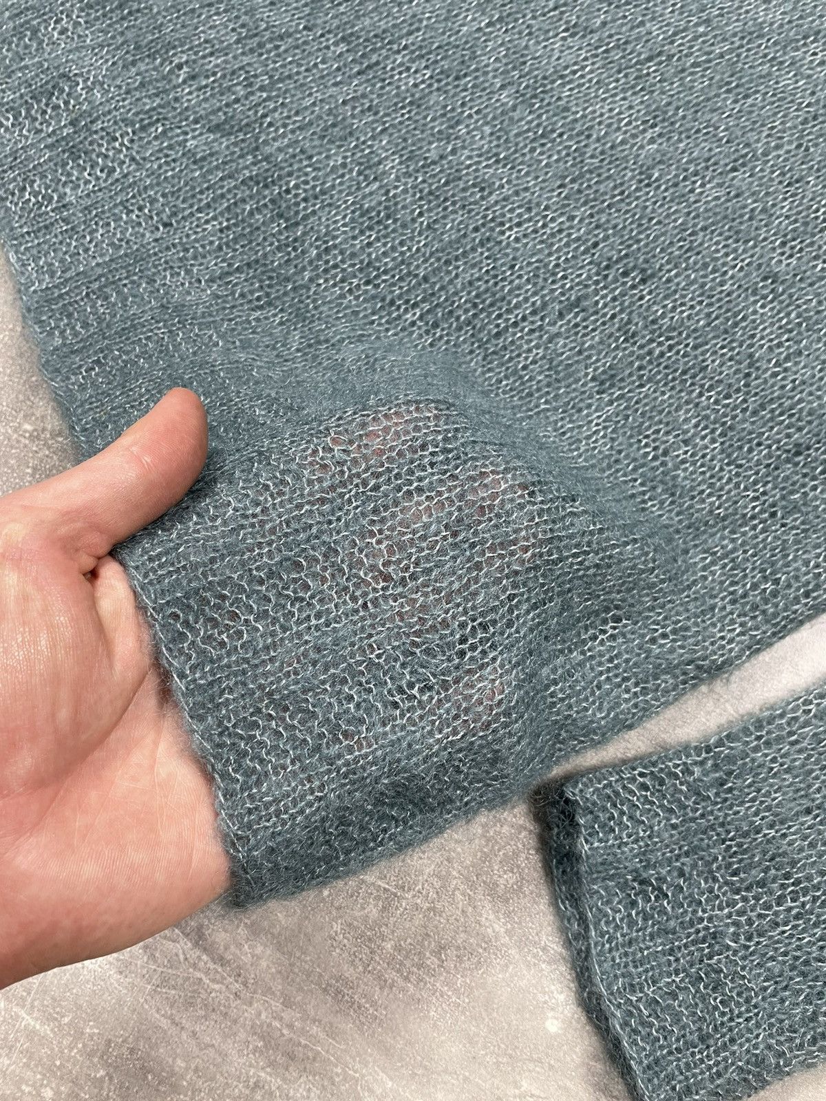 Japanese Brand × Vintage Vintage Mesh Transparent Mohair Japanese Sea Dress Sweater Size L / US 10 / IT 46 - 4 Thumbnail