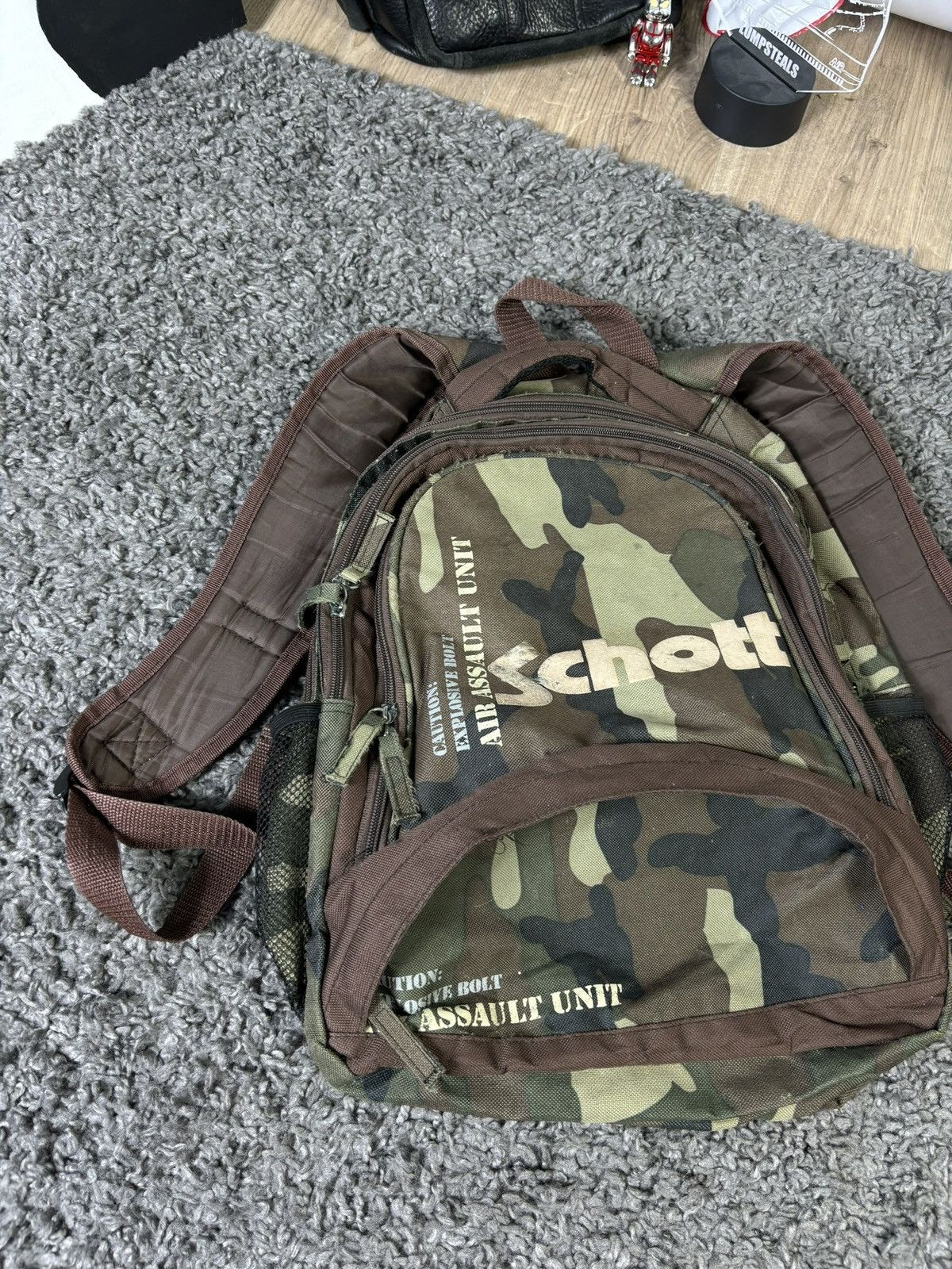 Schott × Vintage Vintage 90s Camo Military Backpack Bag Big Logo USA Size ONE SIZE - 3 Thumbnail